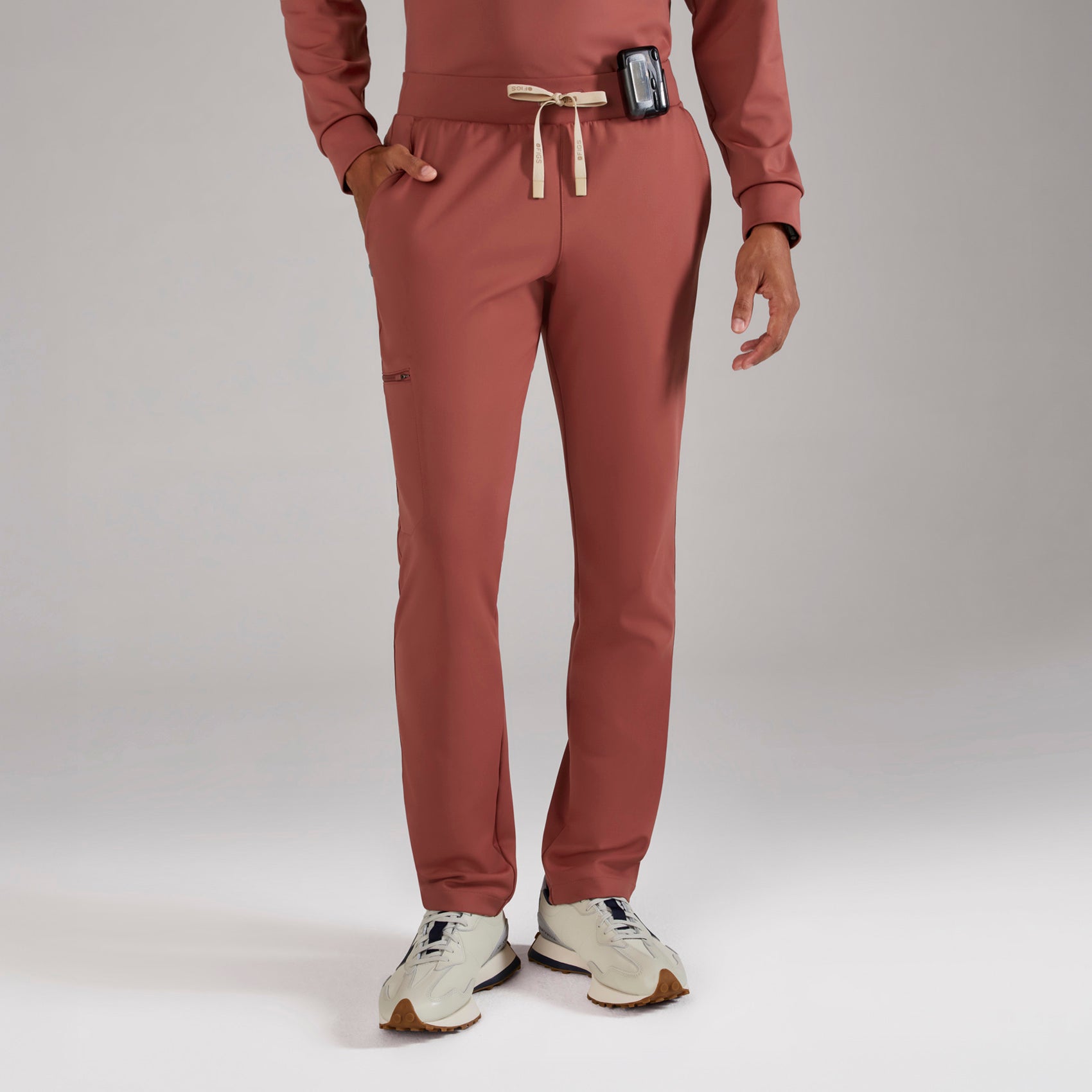 Pierre Slim Tapered Scrub Pant - Rosewood