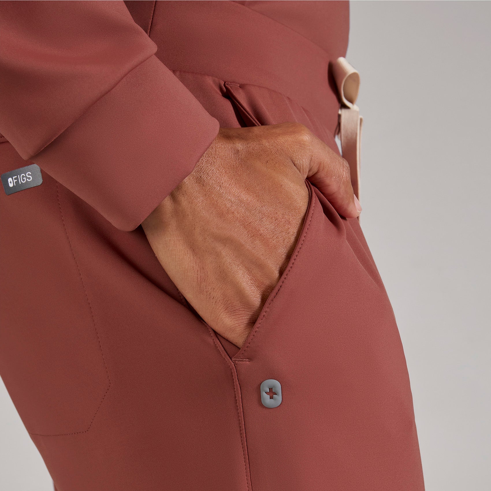 Pierre Slim Tapered Scrub Pant - Rosewood