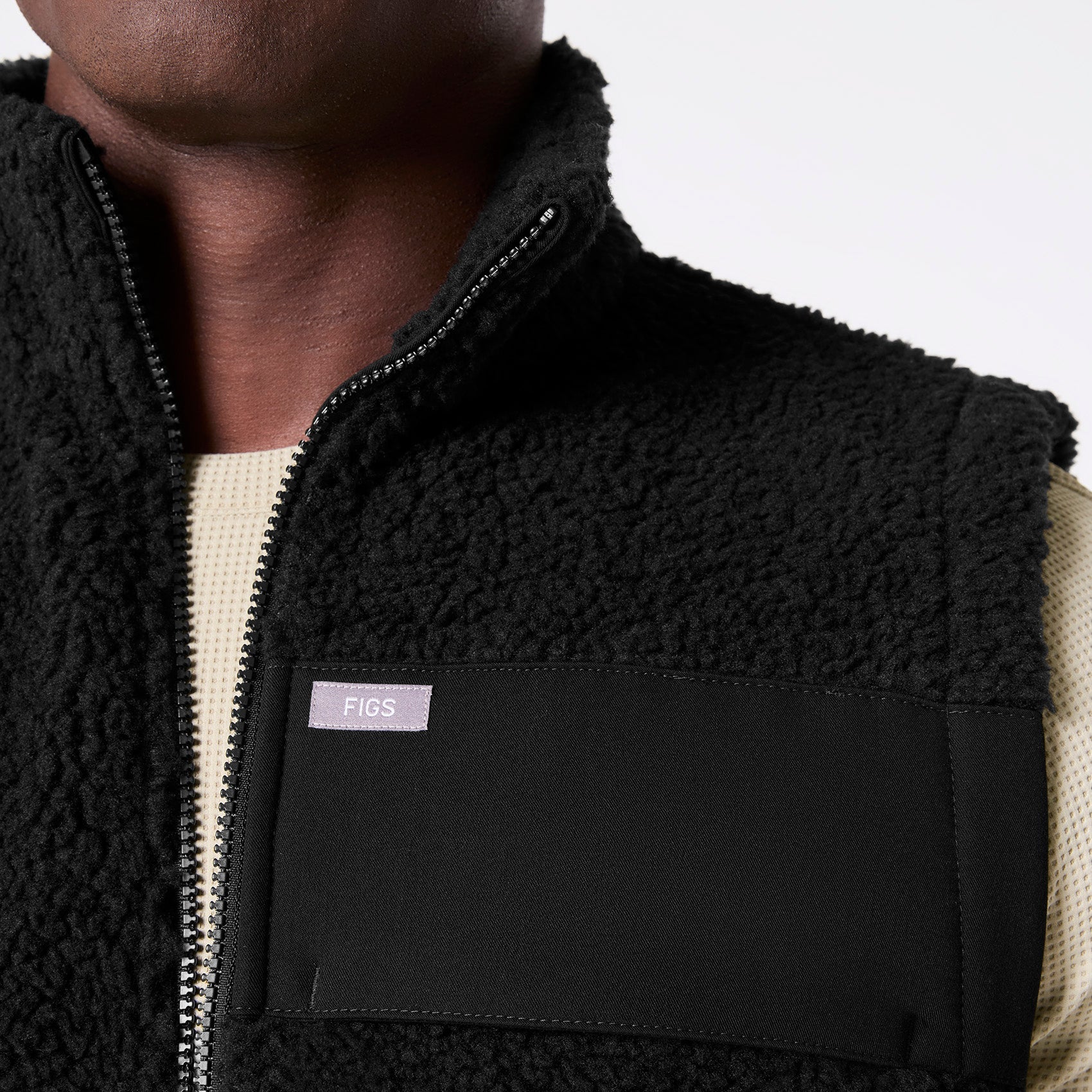 High-Pile Fleece Vest - Black