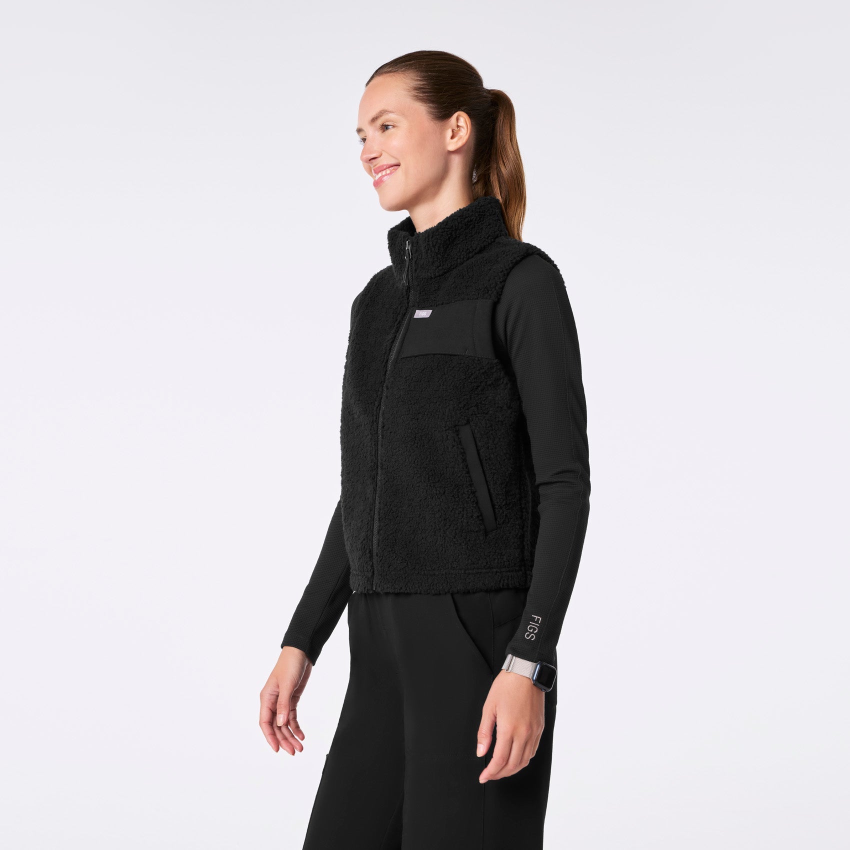 High-Pile Fleece Vest - Black