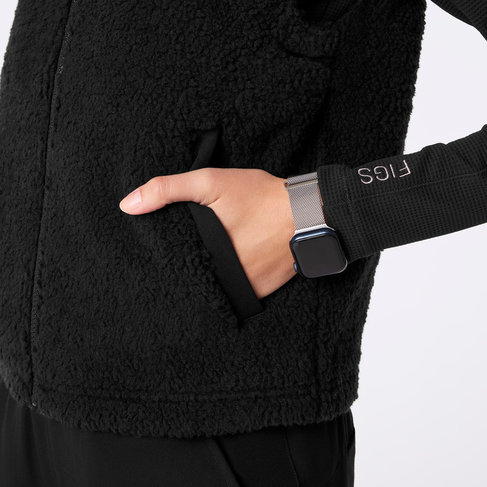 High-Pile Fleece Vest - Black