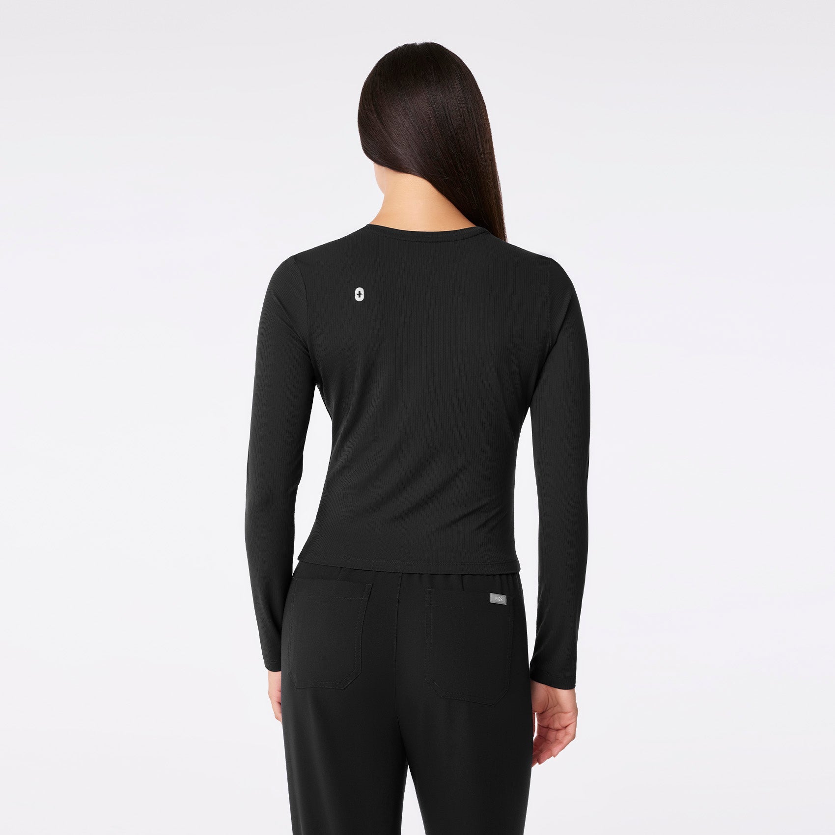 Palmer Ribbed Cropped Underscrub - Black