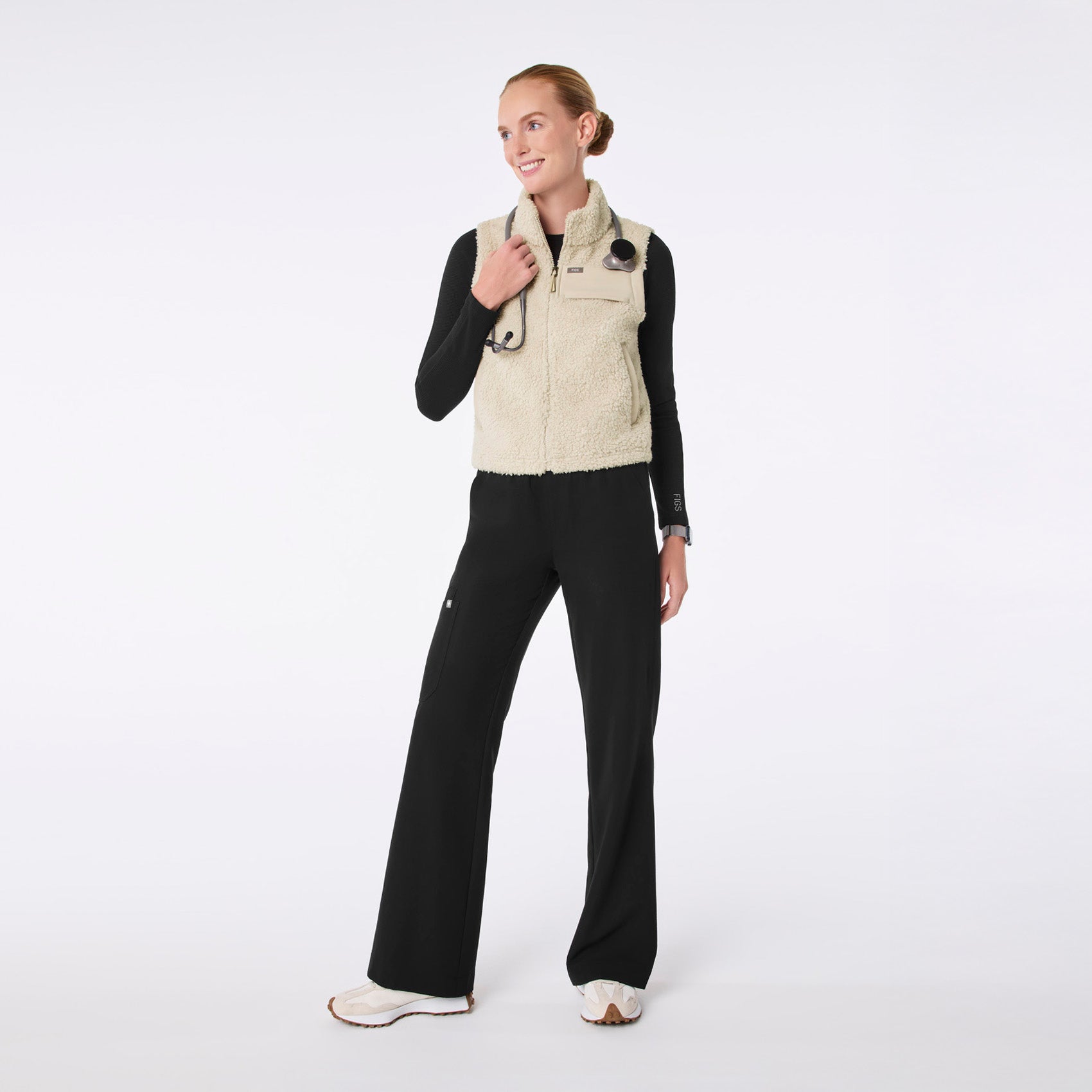 High-Pile Fleece Vest - Bone