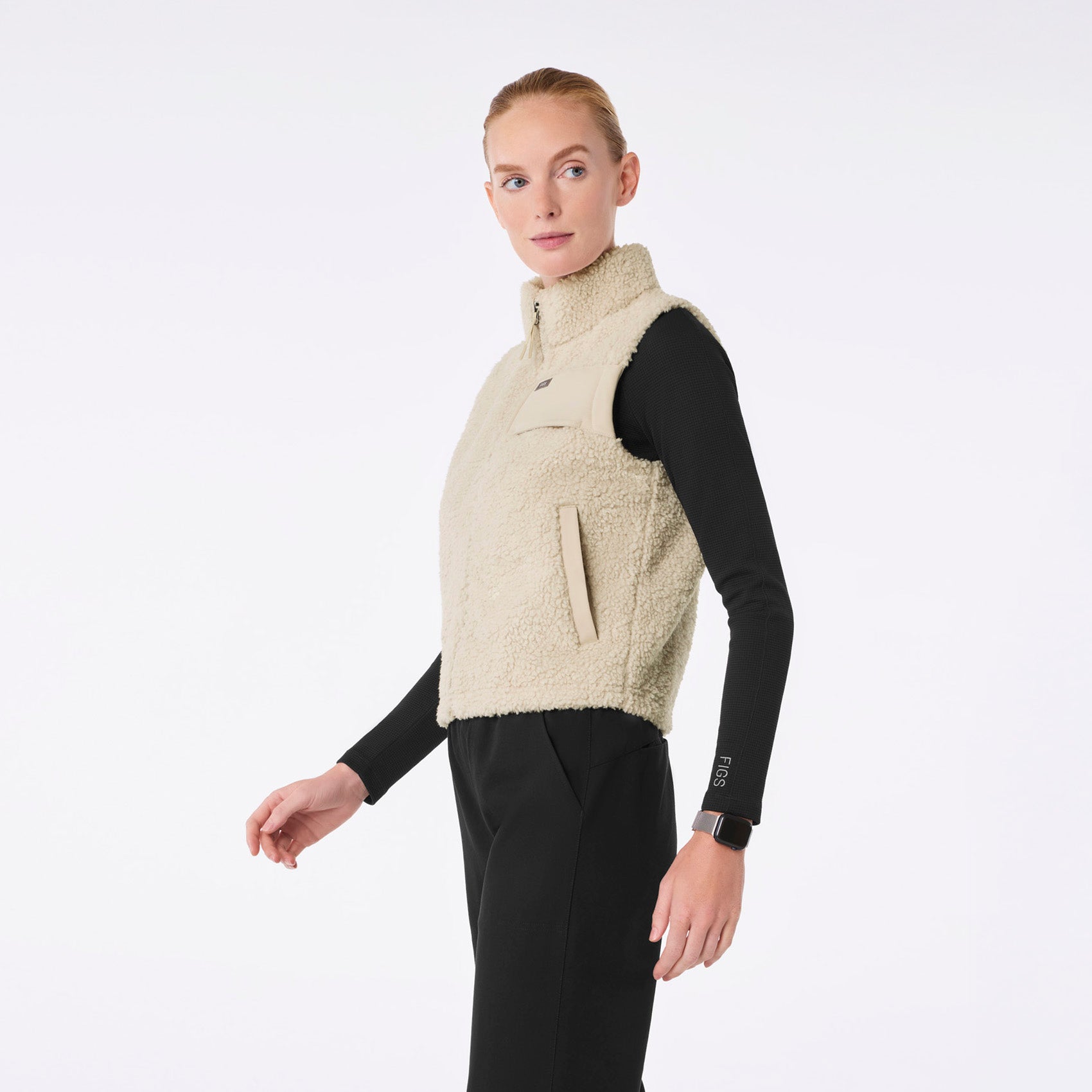 High-Pile Fleece Vest - Bone