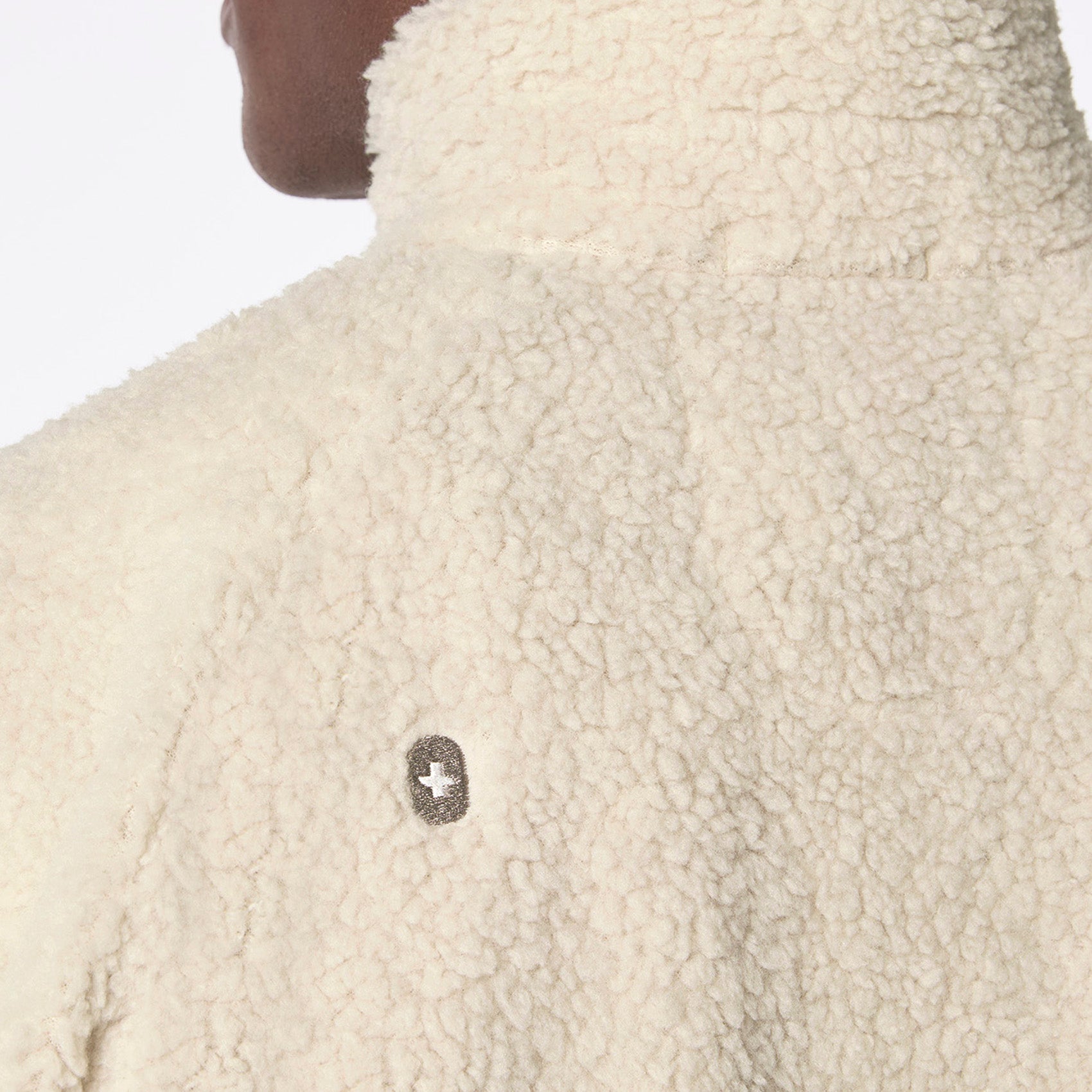 High-Pile Fleece Bomber Jacket - Bone