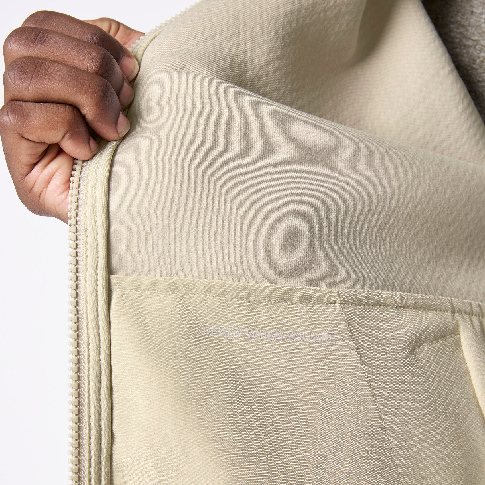 High-Pile Fleece Bomber Jacket - Bone