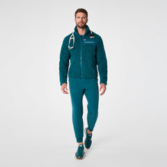 High-Pile Fleece Bomber Jacket - Caribbean Blue