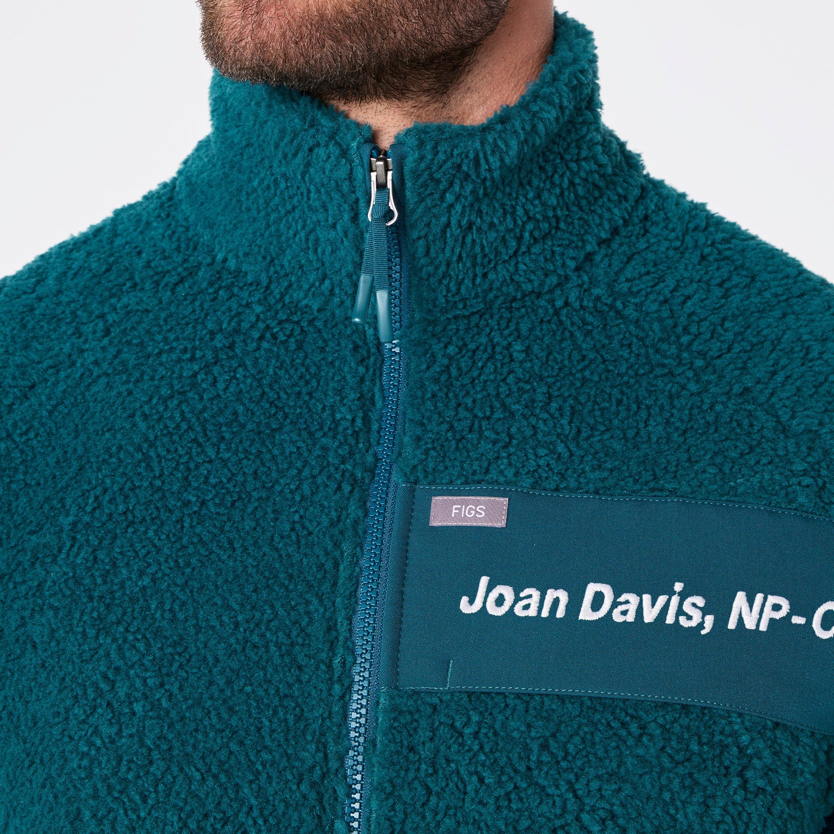 High-Pile Fleece Bomber Jacket - Caribbean Blue