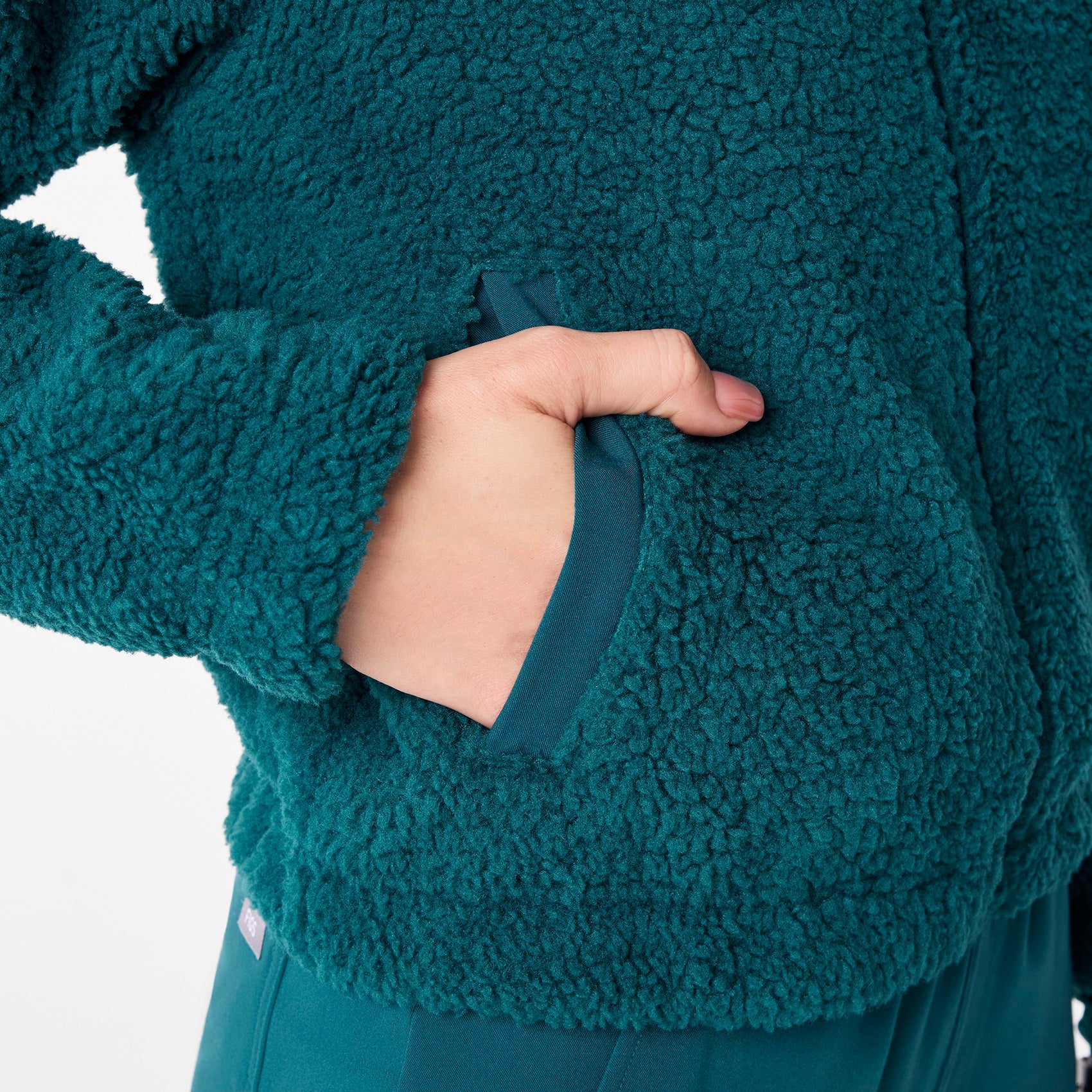 High-Pile Fleece Bomber Jacket - Caribbean Blue