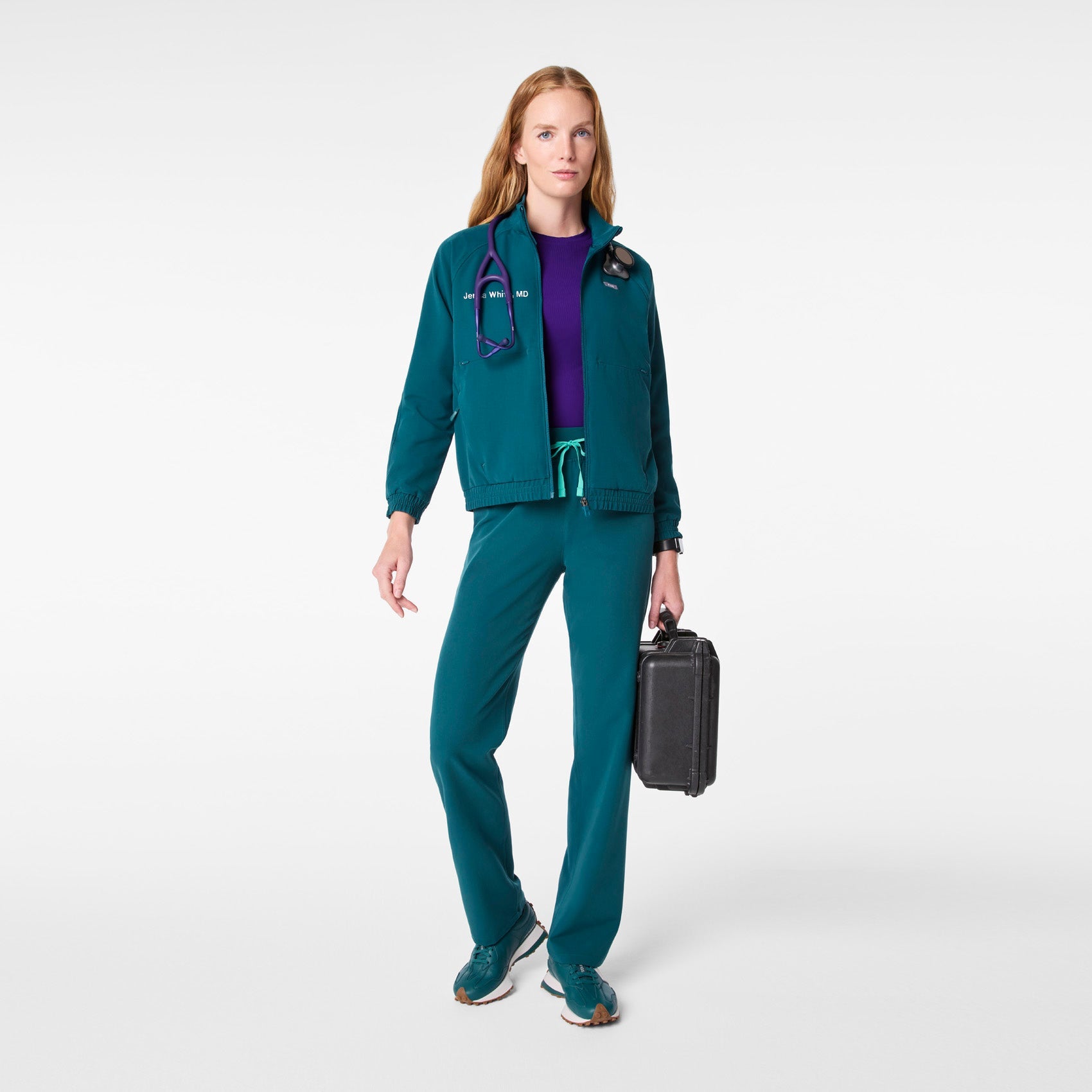 Sydney Scrub Jacket - Caribbean Blue