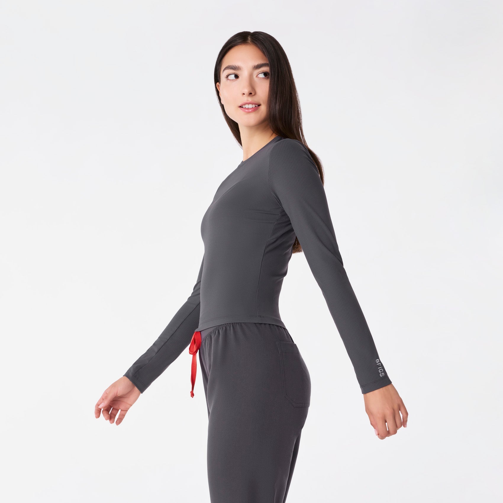 Palmer Ribbed Cropped Underscrub - Charcoal