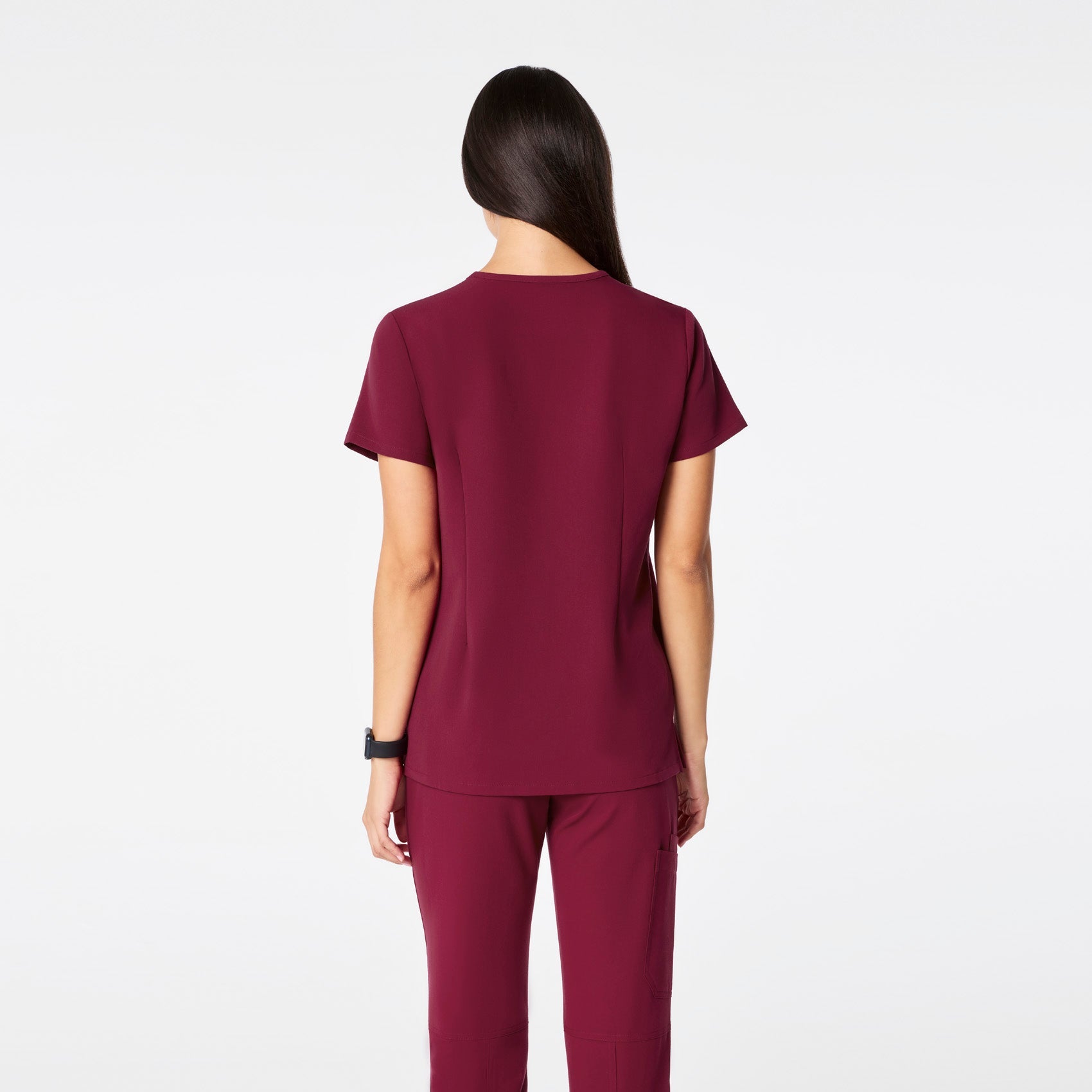 Casma Scrub Top™ - Deep Cranberry