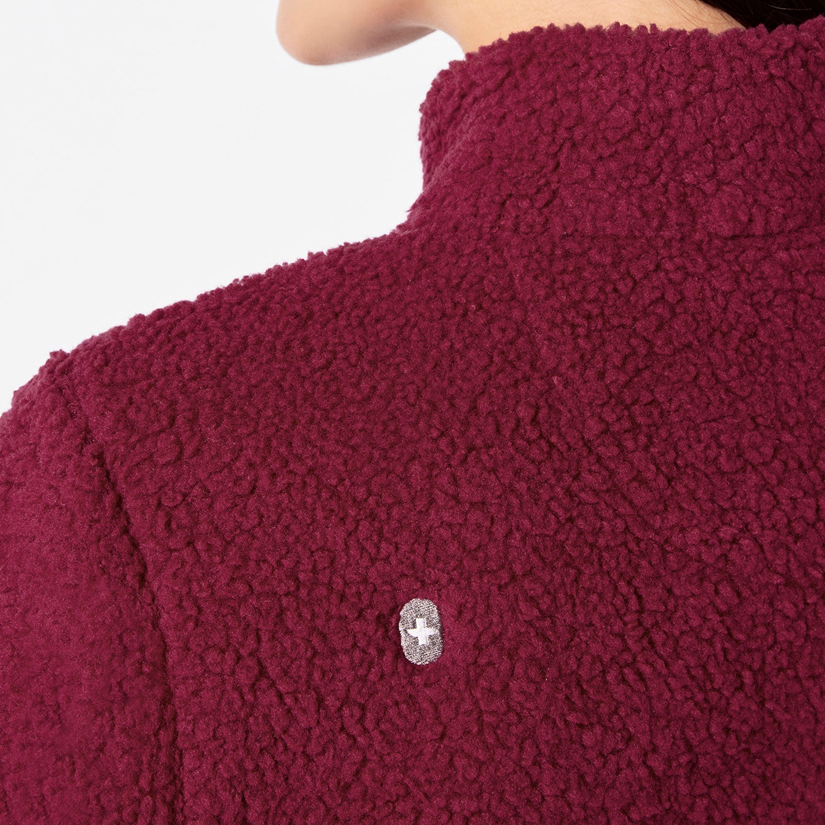 High-Pile Fleece Pullover - Deep Cranberry