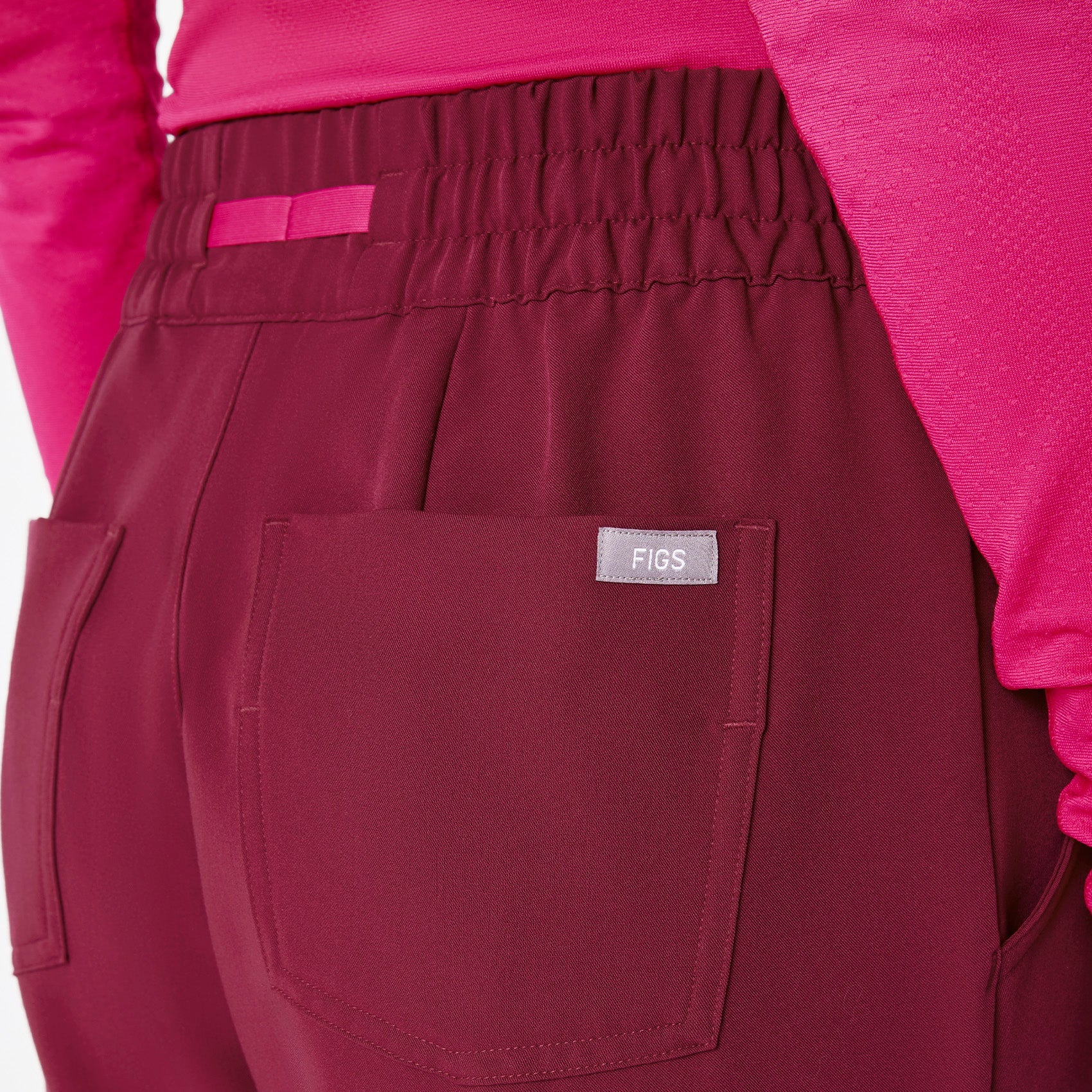 Dowa High-Rise Straight-Leg Scrub Pant - Deep Cranberry