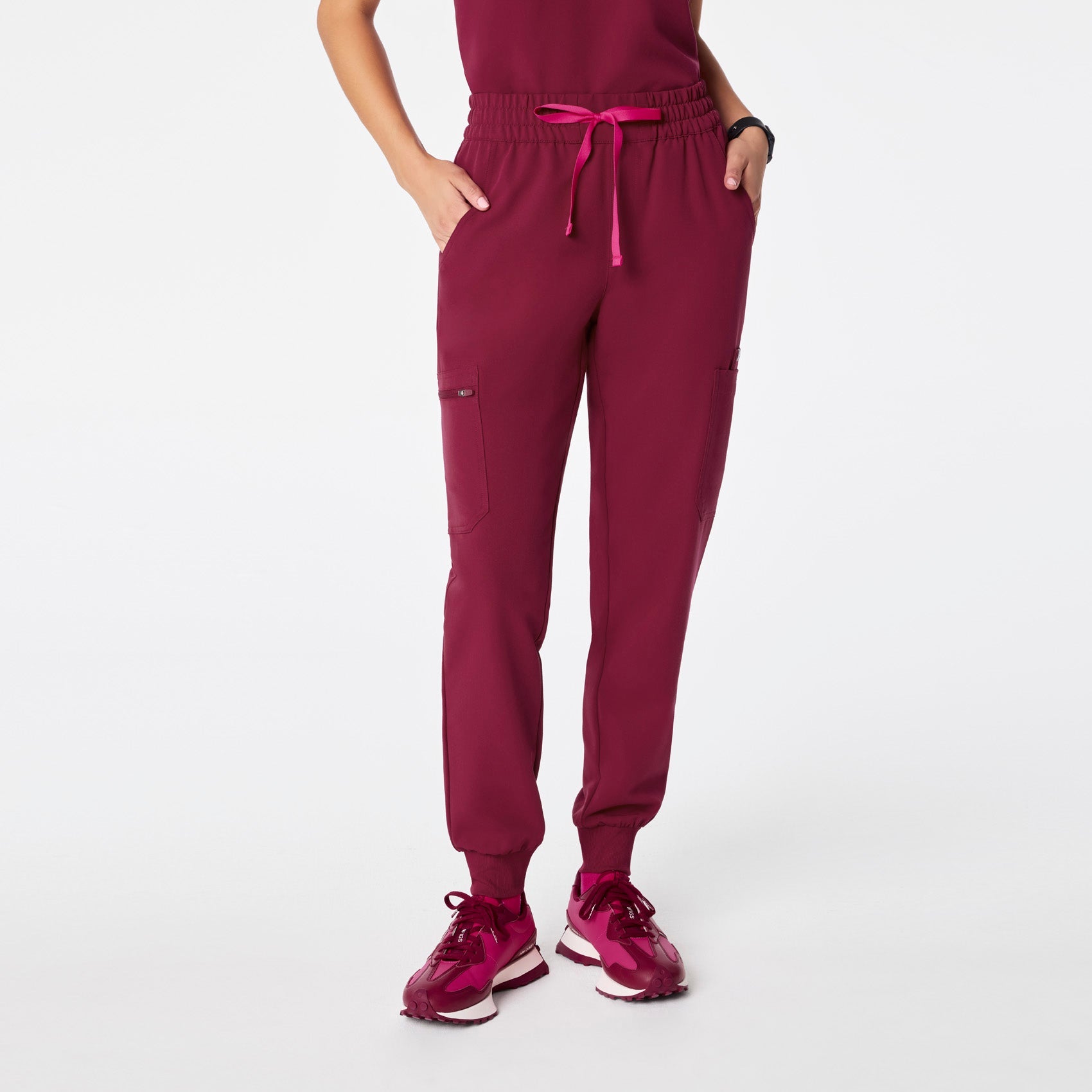 Uman High-Rise Jogger Scrub Pant - Deep Cranberry