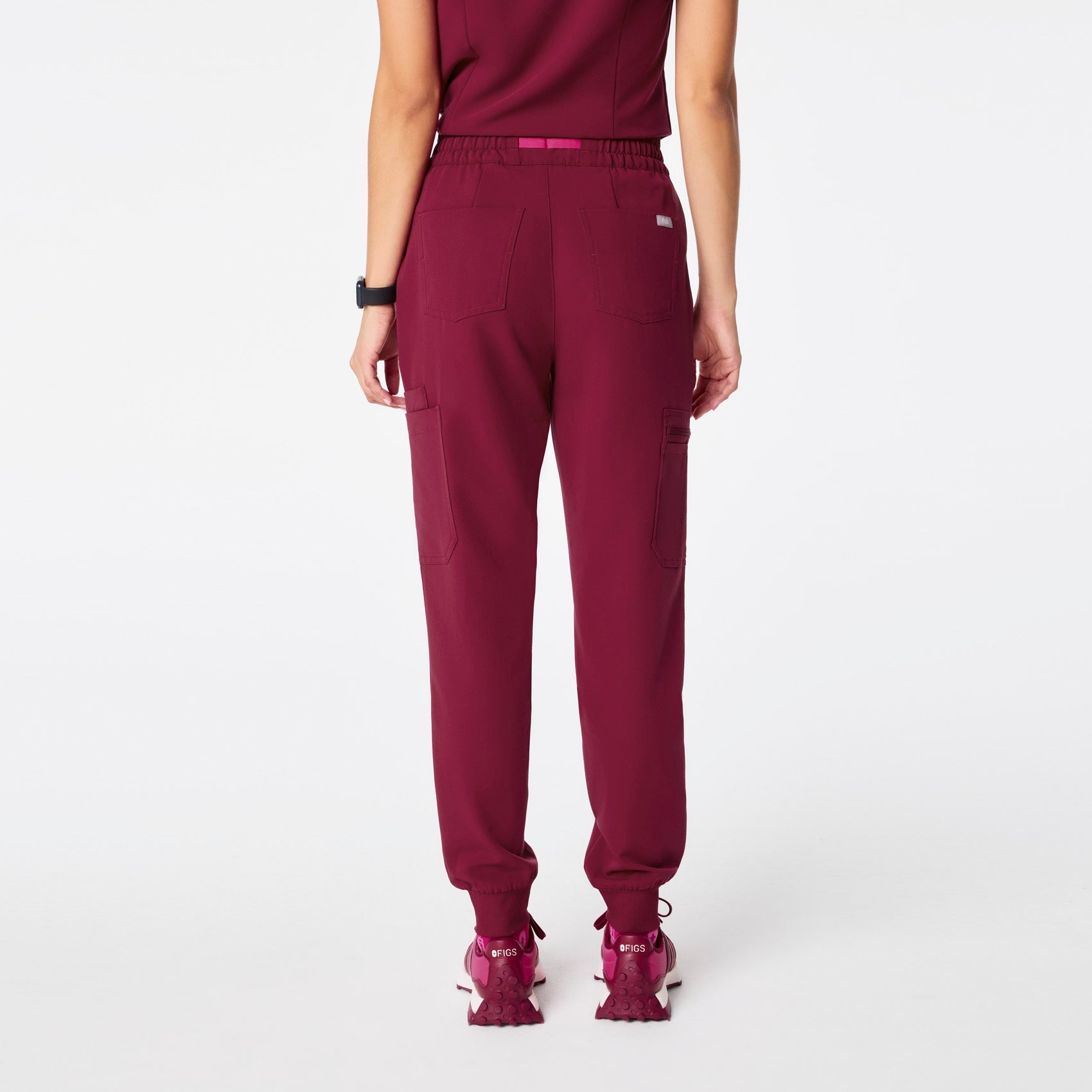 Uman High-Rise Jogger Scrub Pant - Deep Cranberry