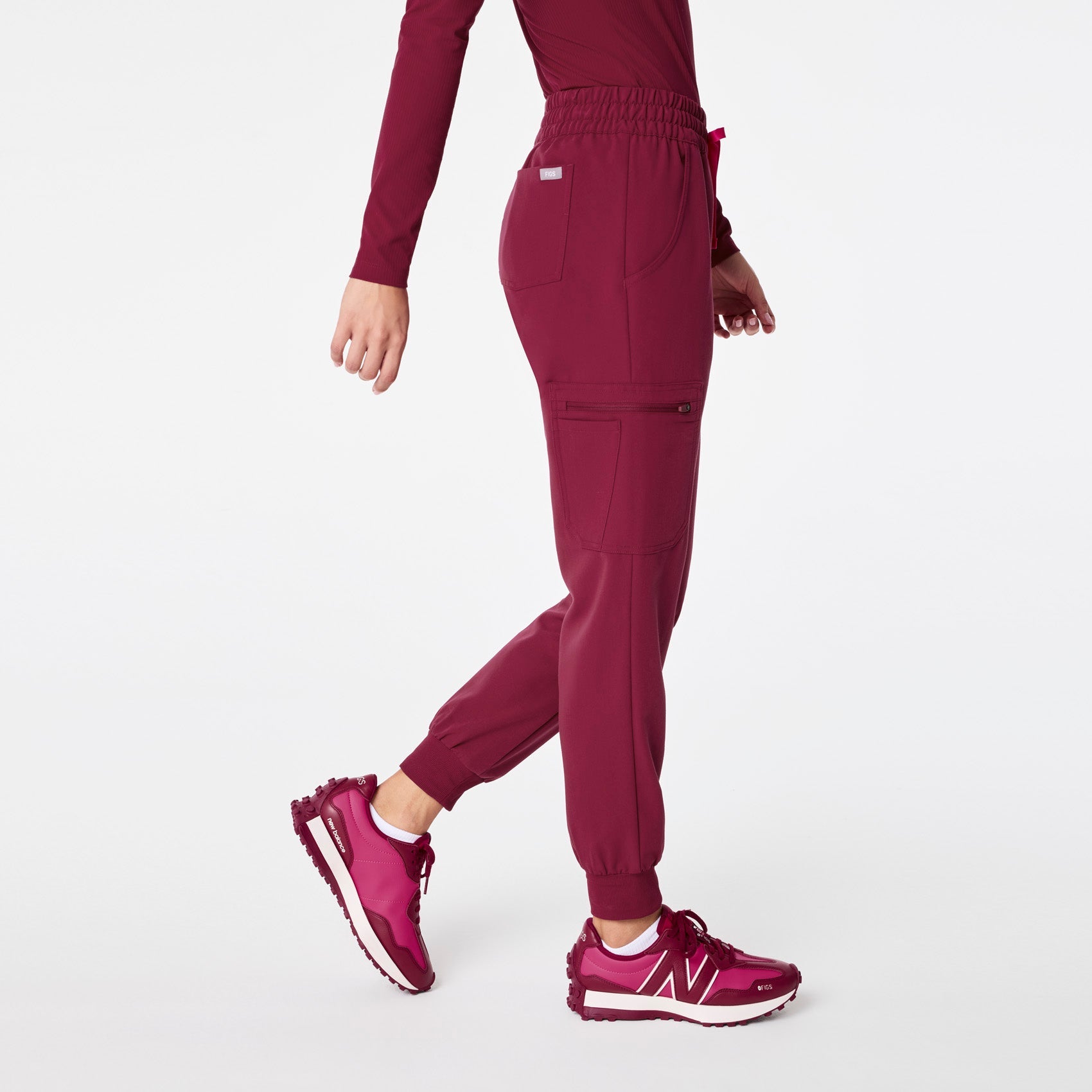 Uman Jogger Scrub Pant - Deep Cranberry