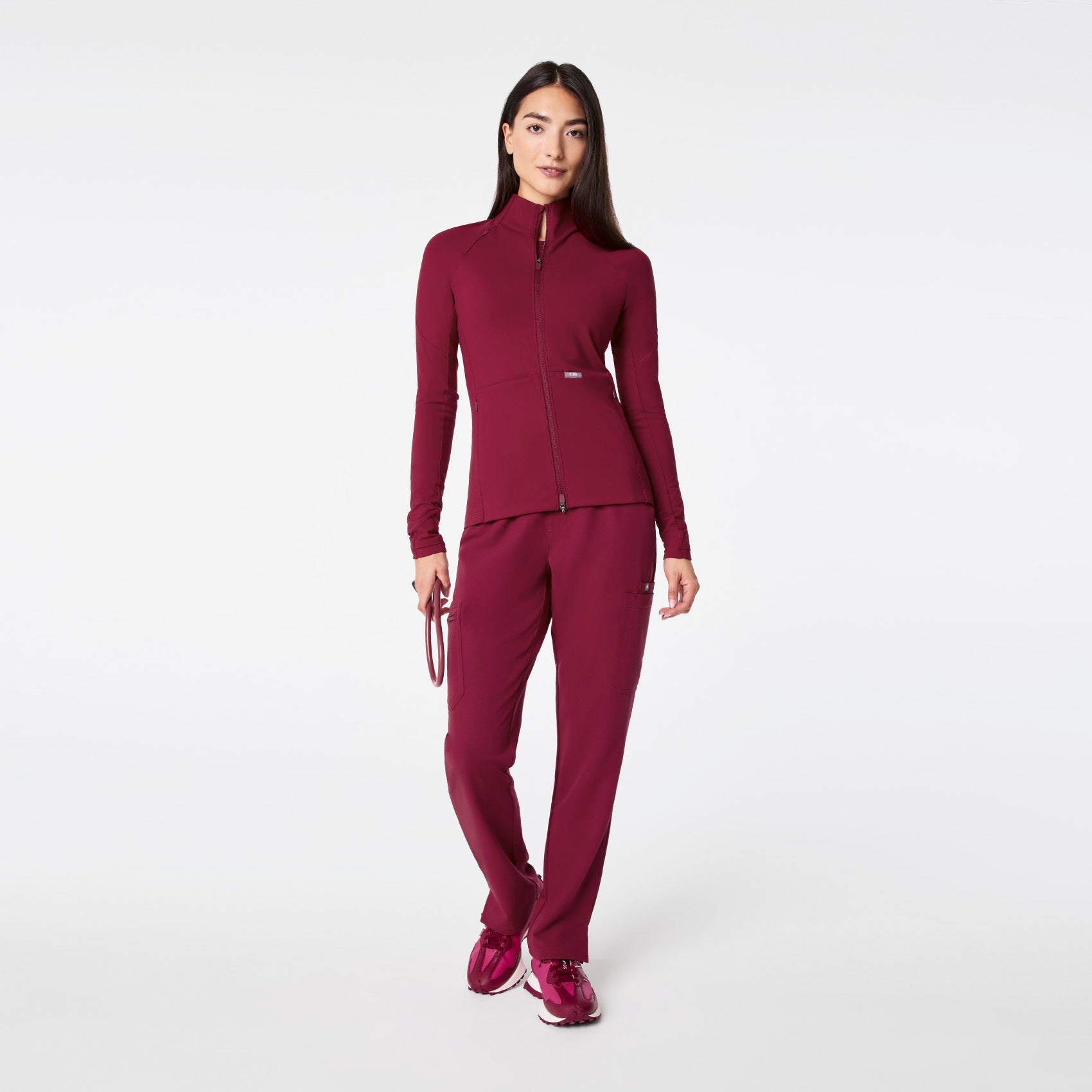 ContourKnit Scrub Jacket™ - Deep Cranberry