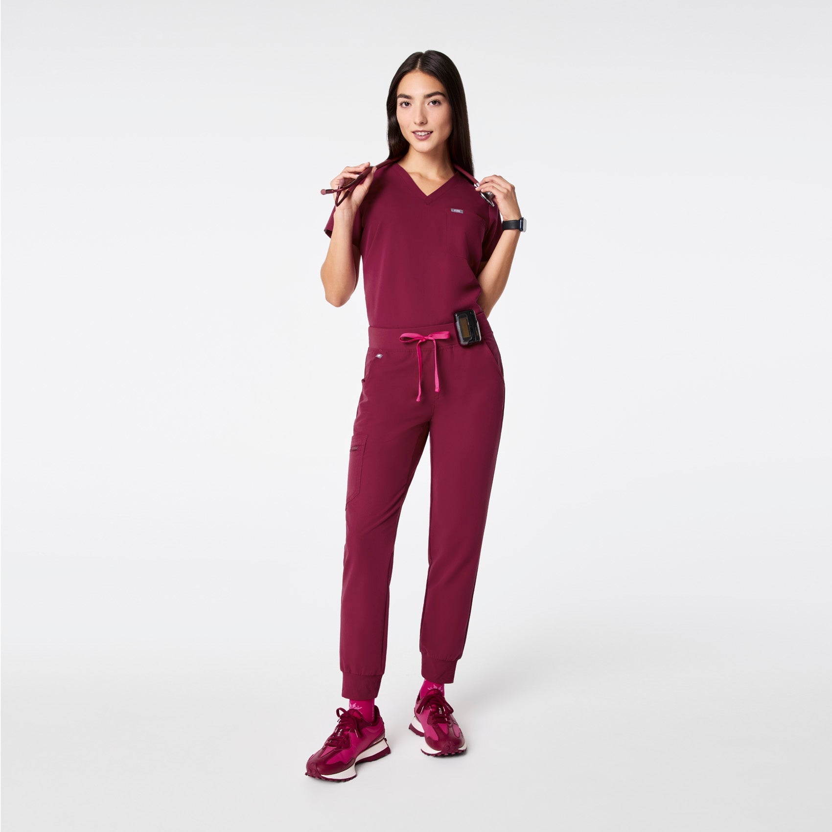 Zamora Jogger Scrub Pant™ - Deep Cranberry