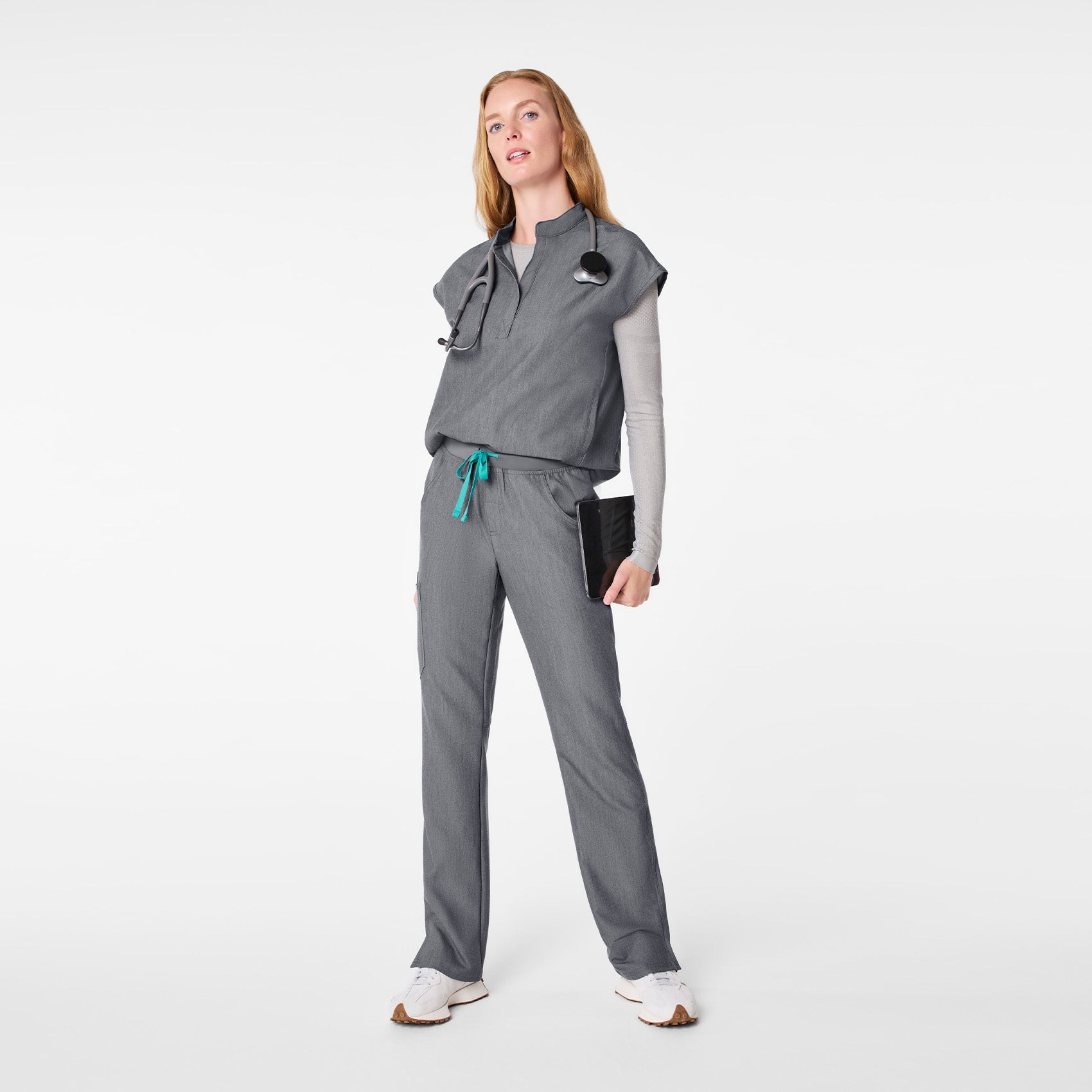 Salta Shimmer Long-Sleeve Underscrub - Silver Frost
