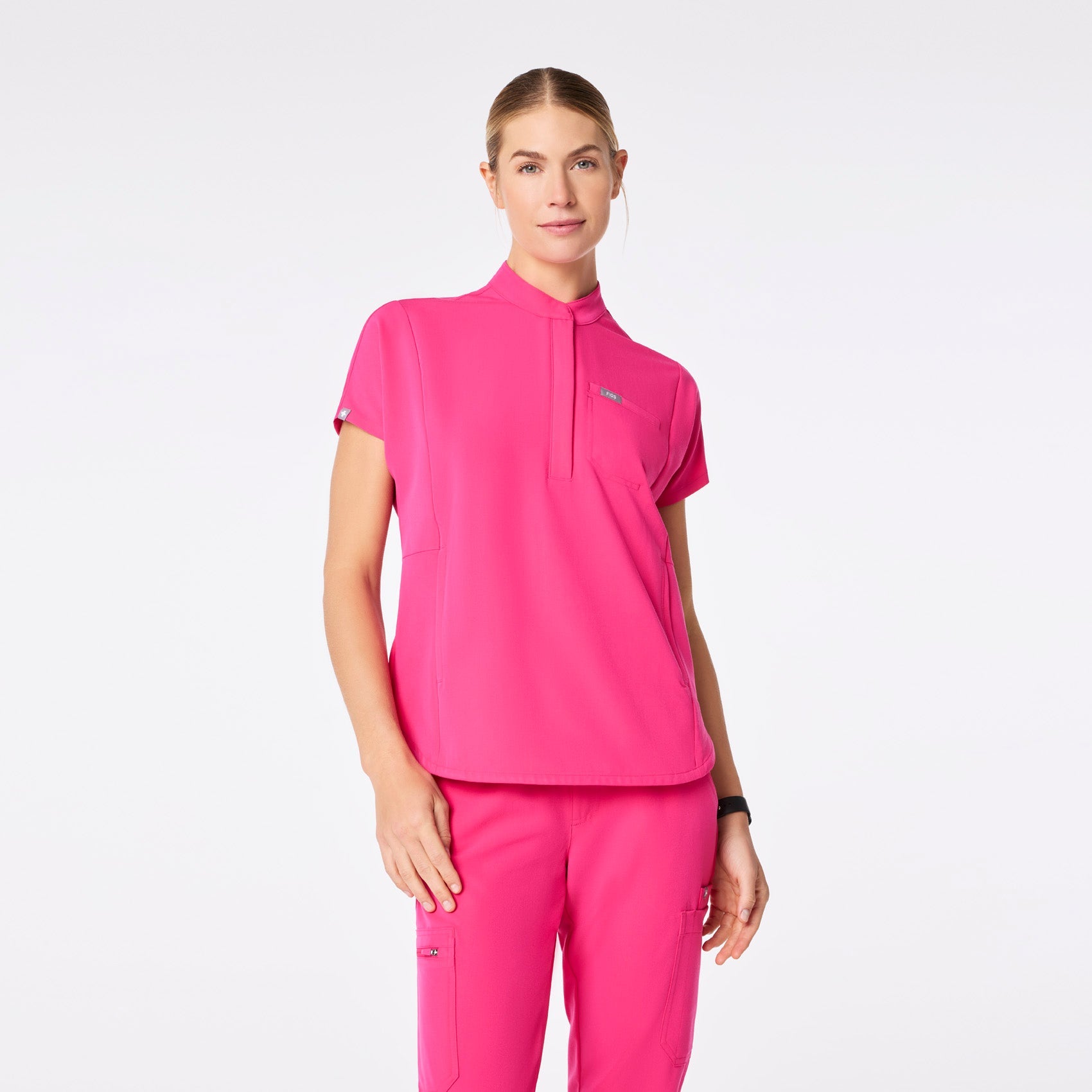 Montex Relaxed Scrub Top - Shocking Pink