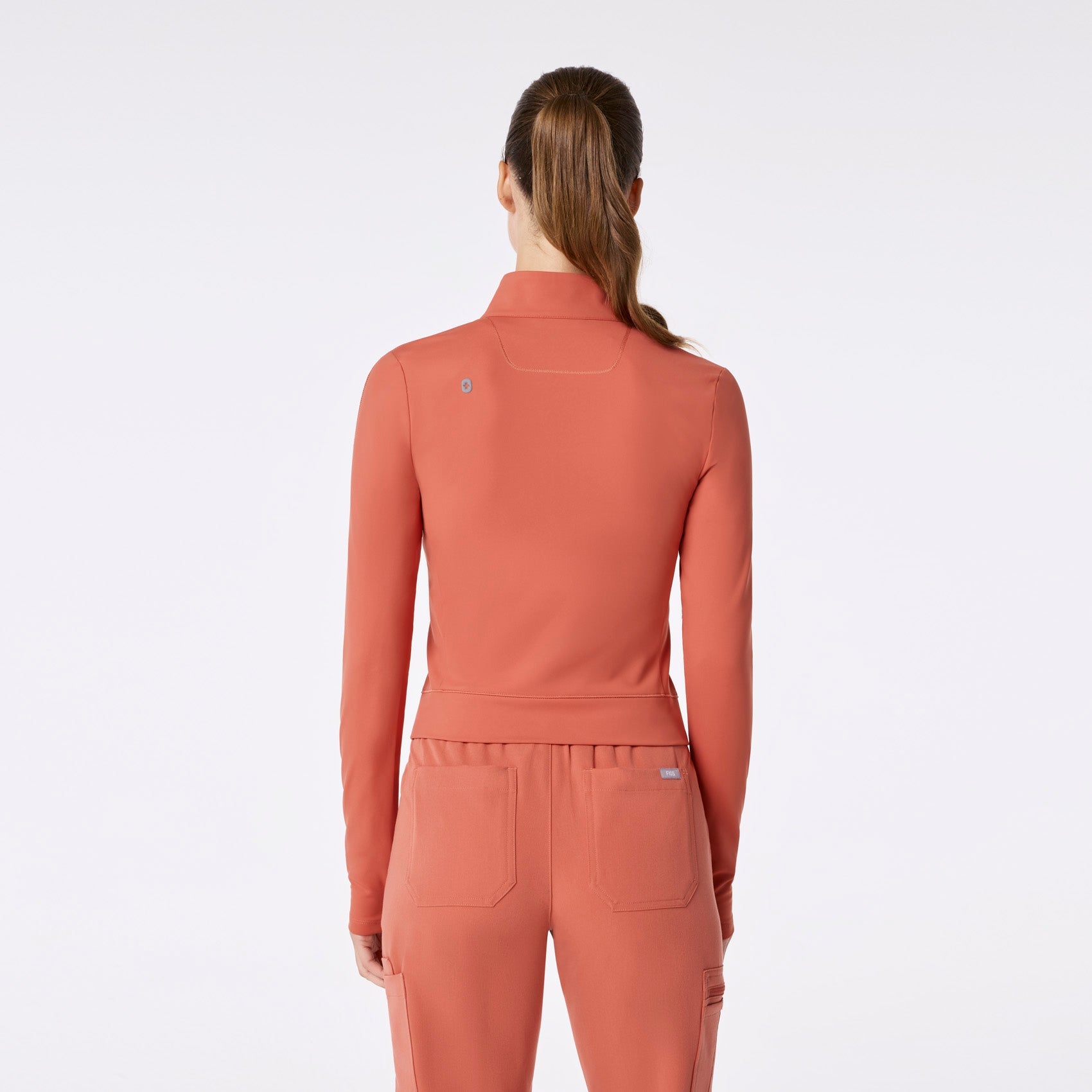 ContourKnit Cropped Scrub Jacket™ - Spiced Cider
