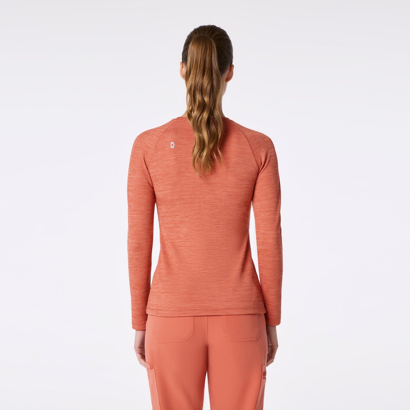 Waffle Long-Sleeve Underscrub - Space Dye/Spiced Cider