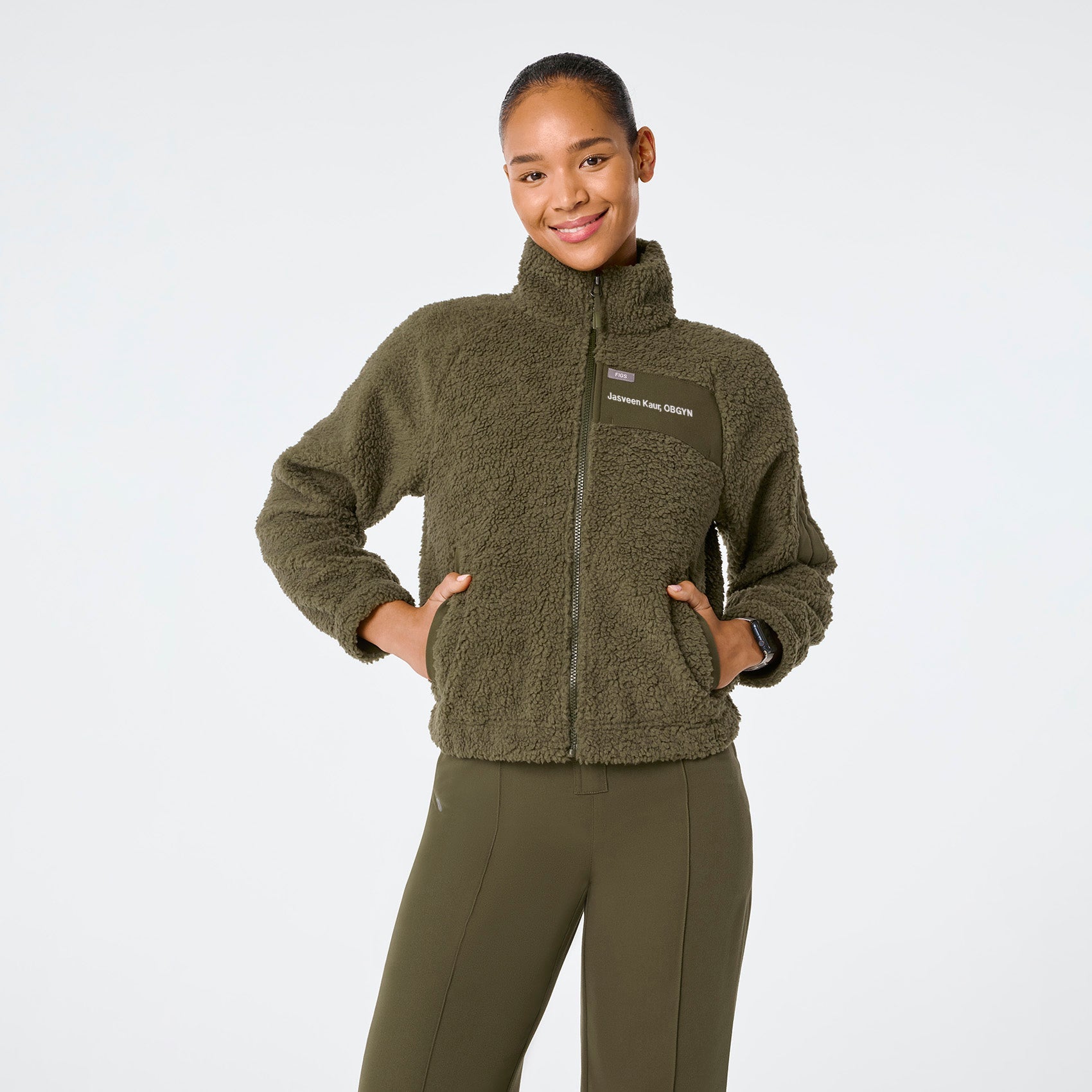High-Pile Fleece Bomber Jacket - Spruce