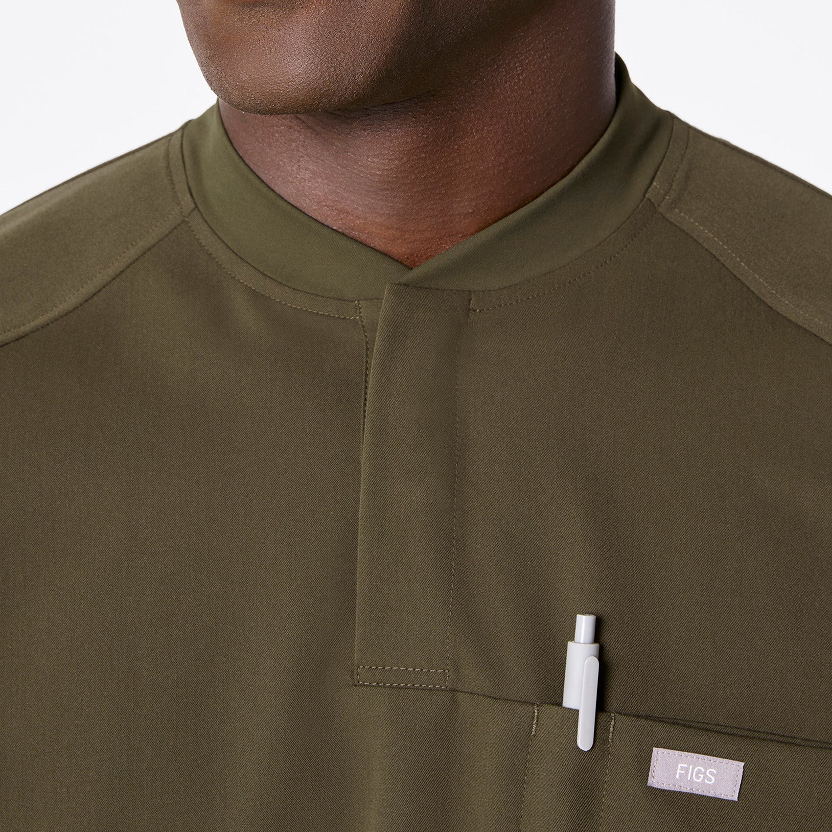Stratton Henley Long-Sleeve Scrub Top - Spruce