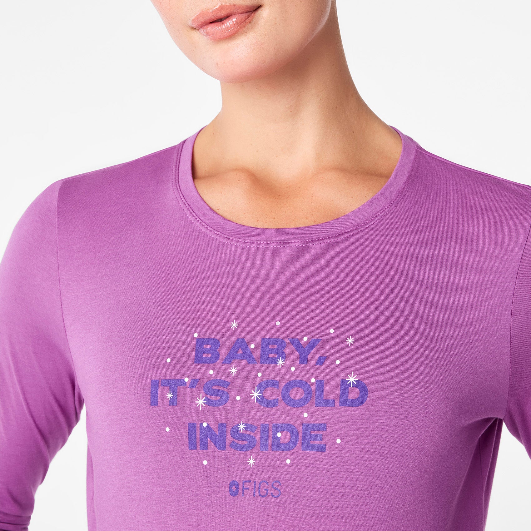 Baby It's Cold Inside Long-Sleeve Underscrub - Ultraberry