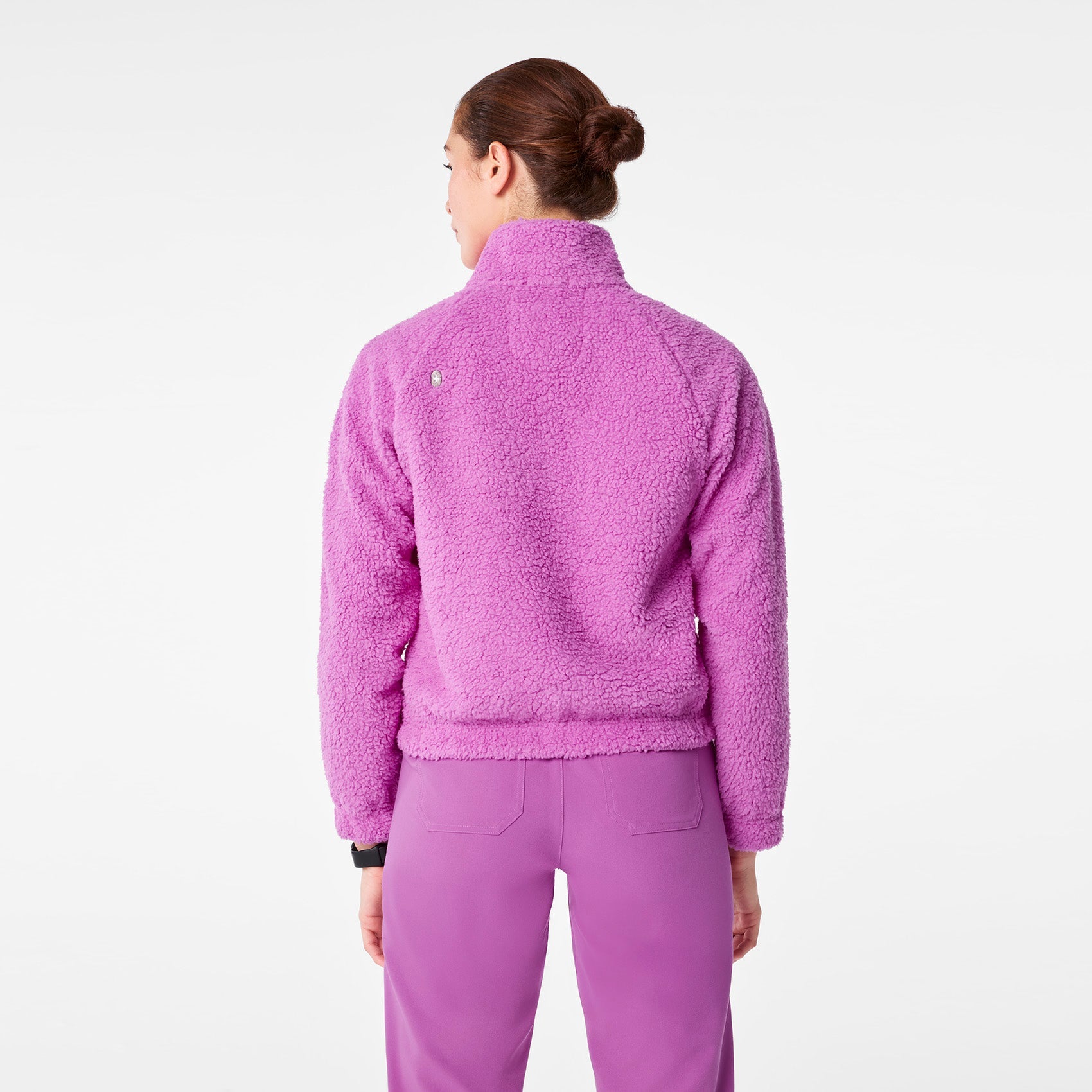 High-Pile Fleece Bomber Jacket - Ultraberry