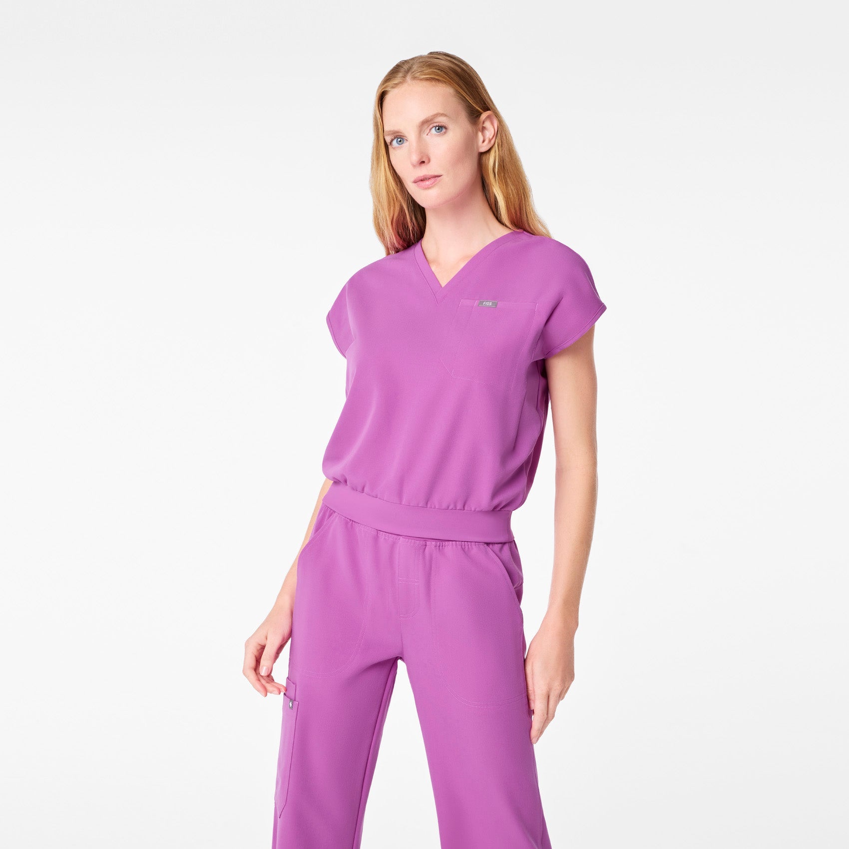 Raleigh Relaxed Scrub Top - Ultraberry