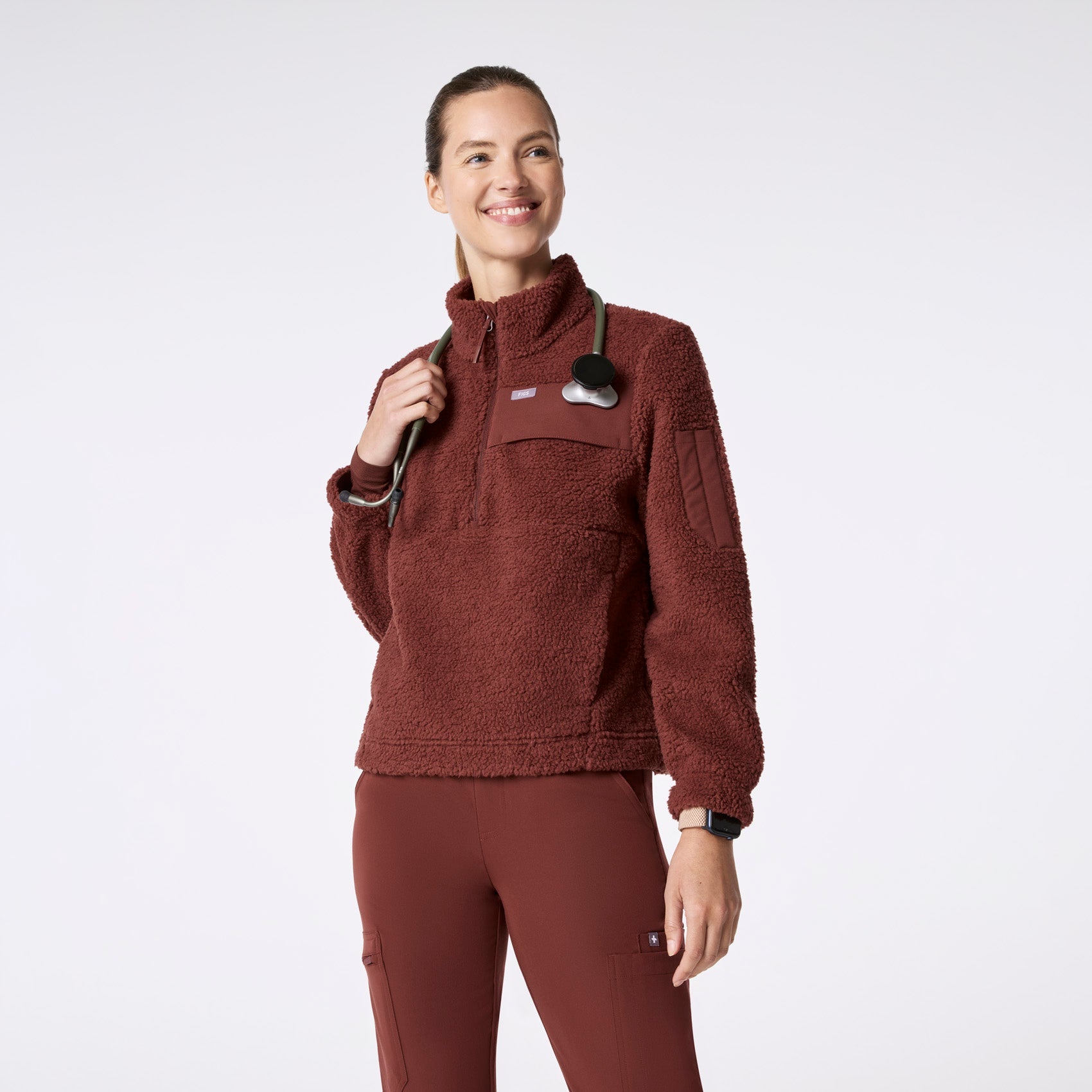 High-Pile Fleece Pullover - Walnut
