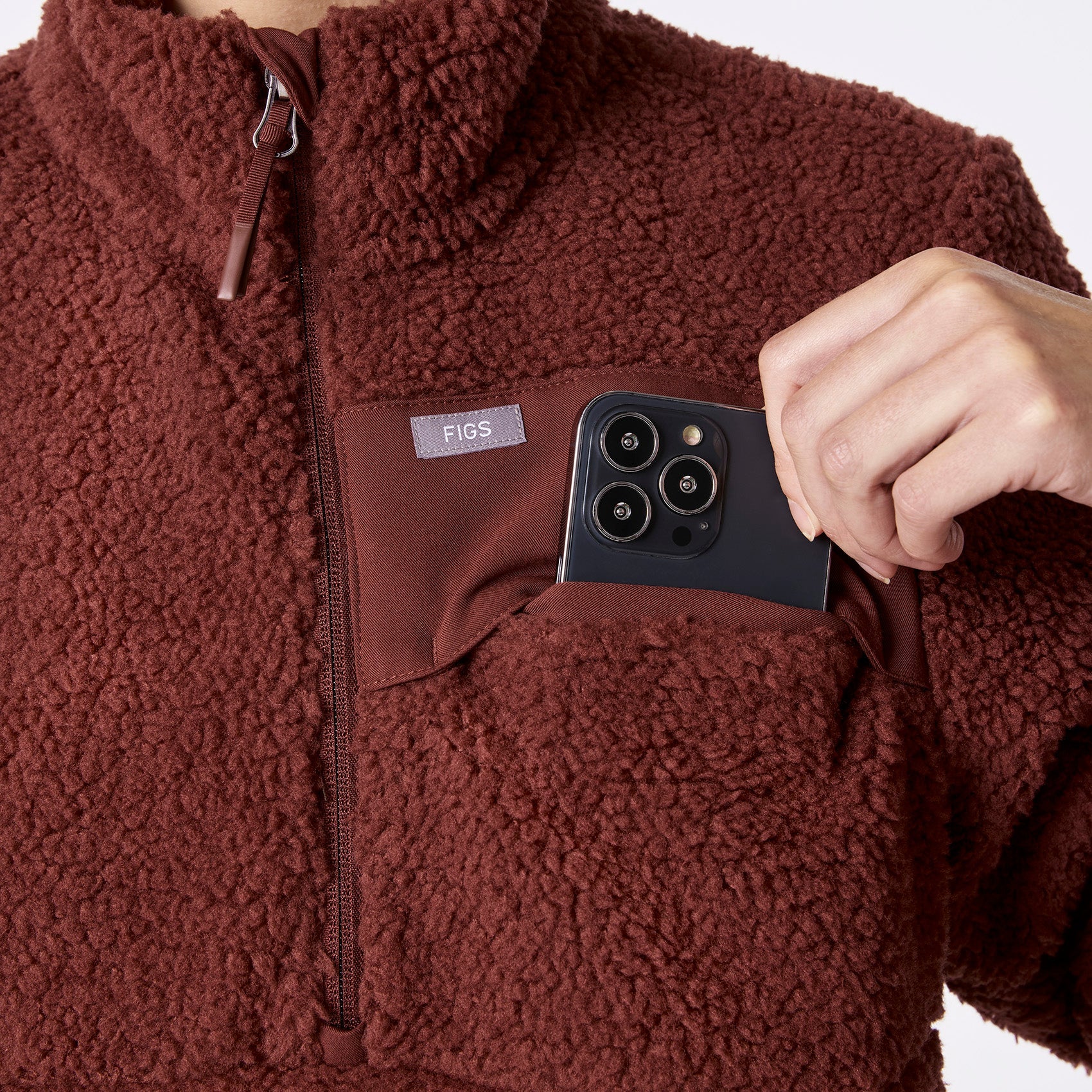 High-Pile Fleece Pullover - Walnut