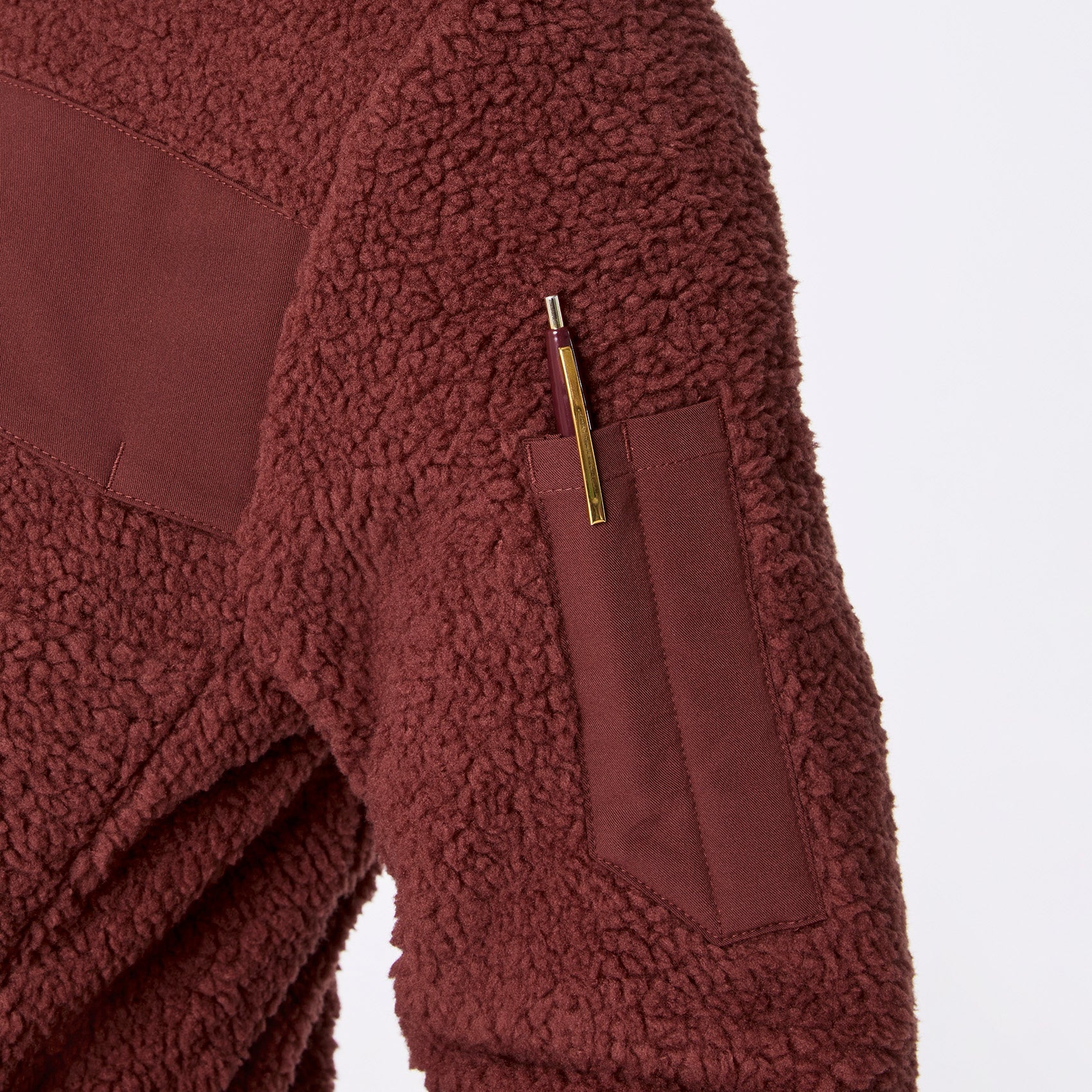 High-Pile Fleece Pullover - Walnut
