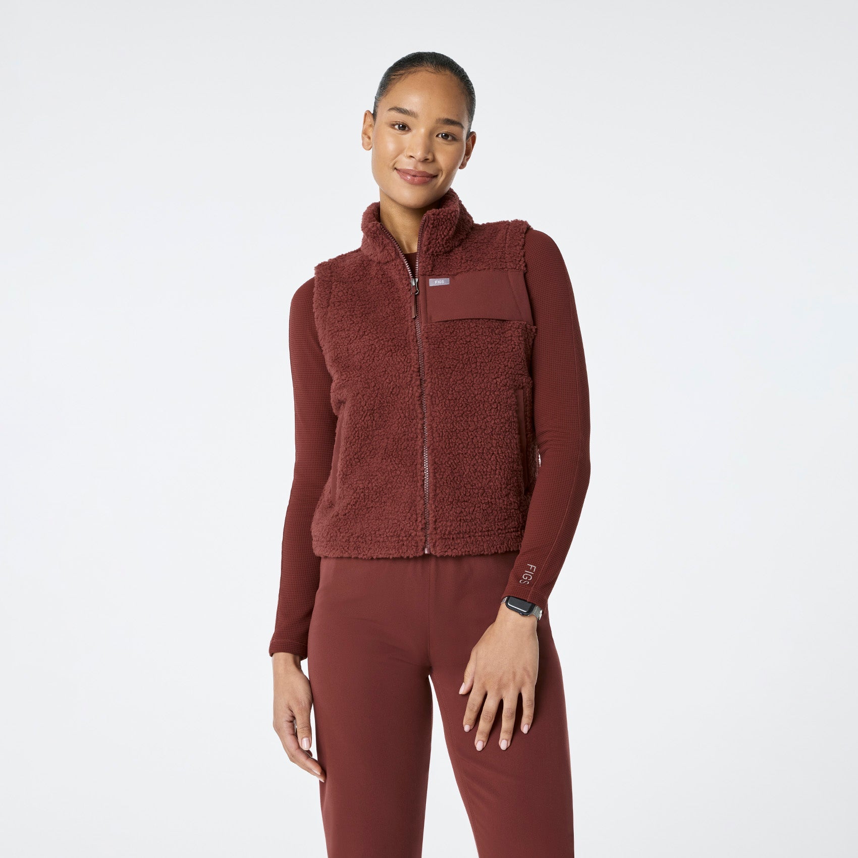 High-Pile Fleece Vest - Walnut