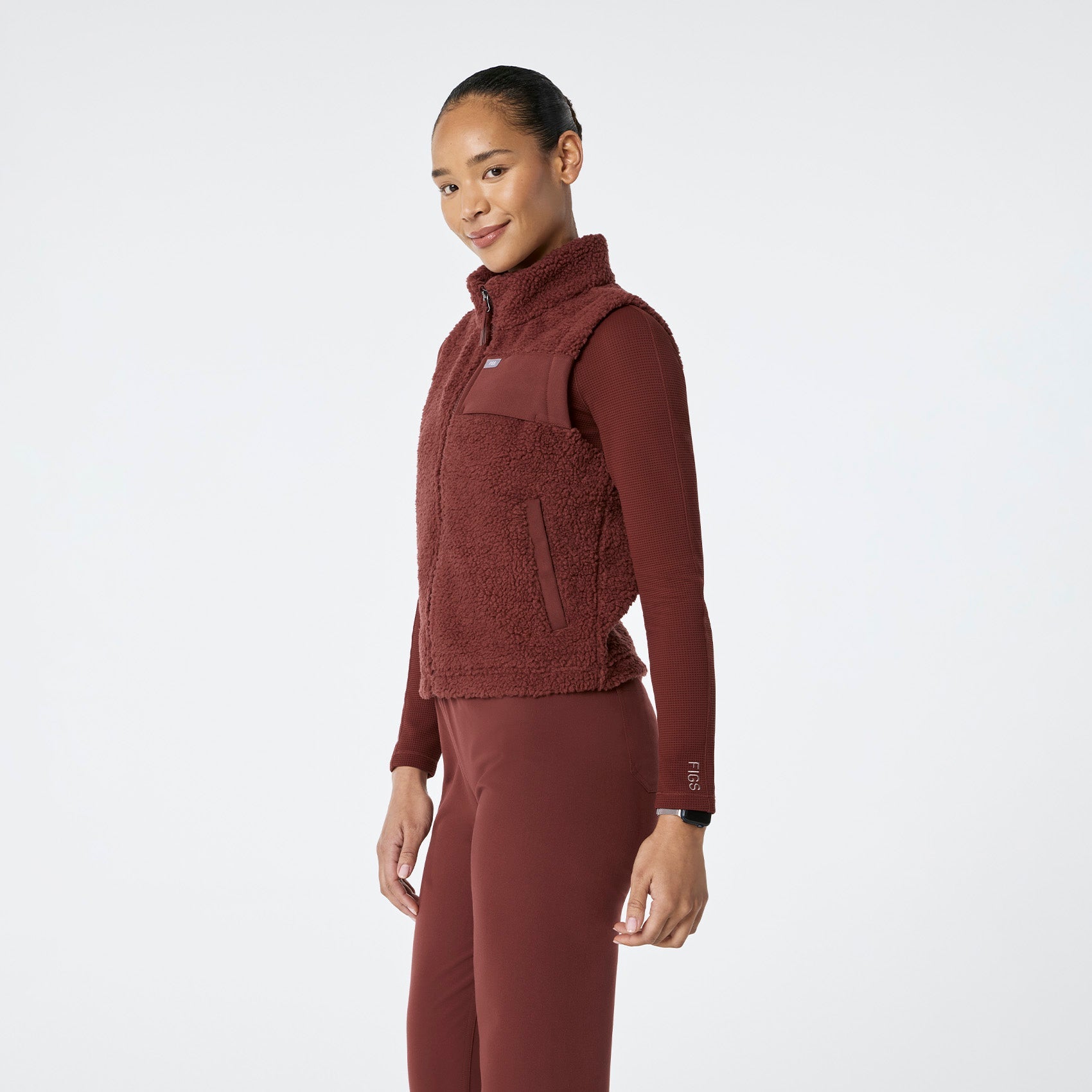 High-Pile Fleece Vest - Walnut