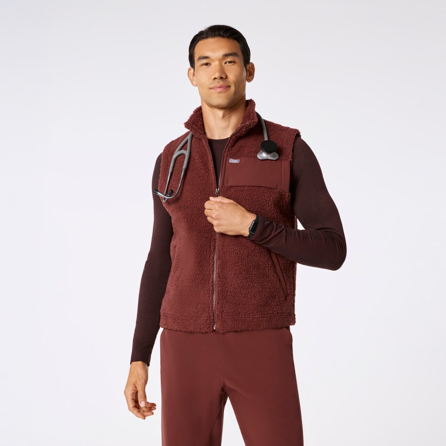 High-Pile Fleece Vest - Walnut