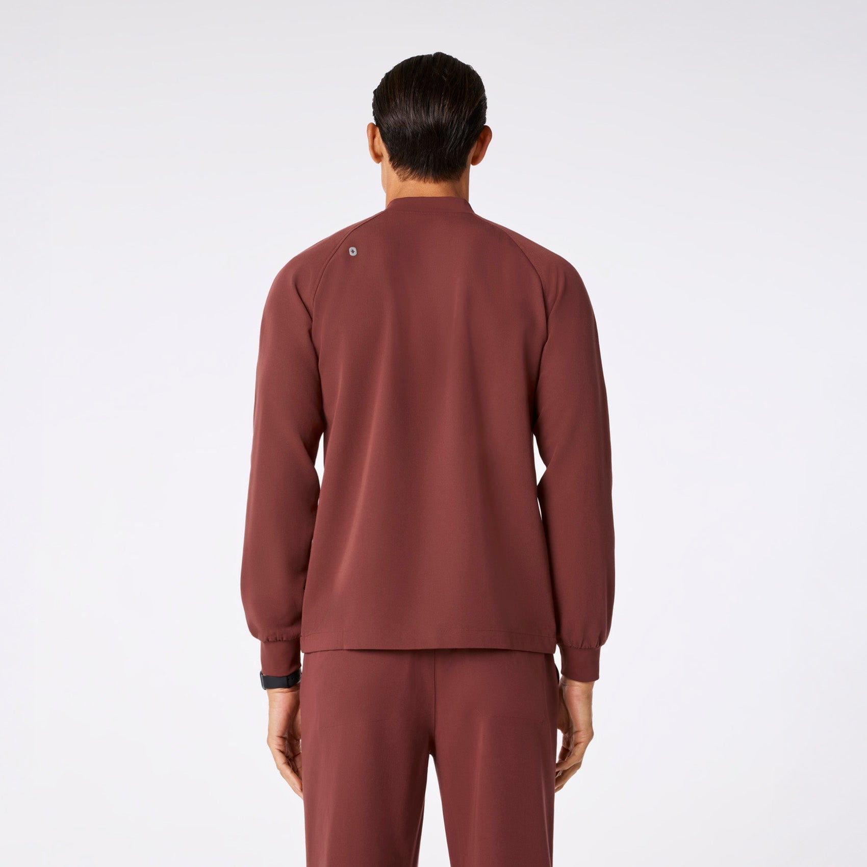 Stratton Henley Long-Sleeve Scrub Top - Walnut
