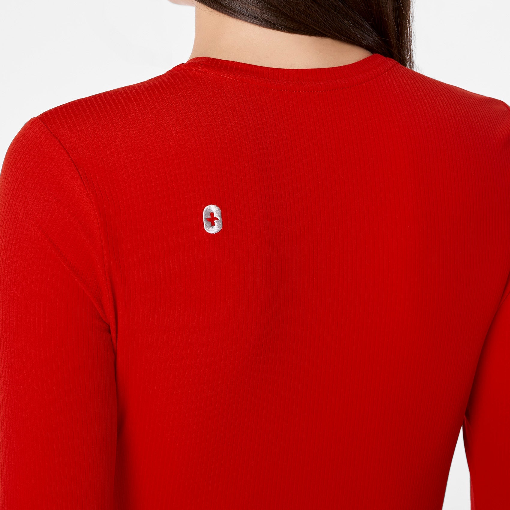 Palmer Ribbed ¾ Sleeve Underscrub - Winning Red