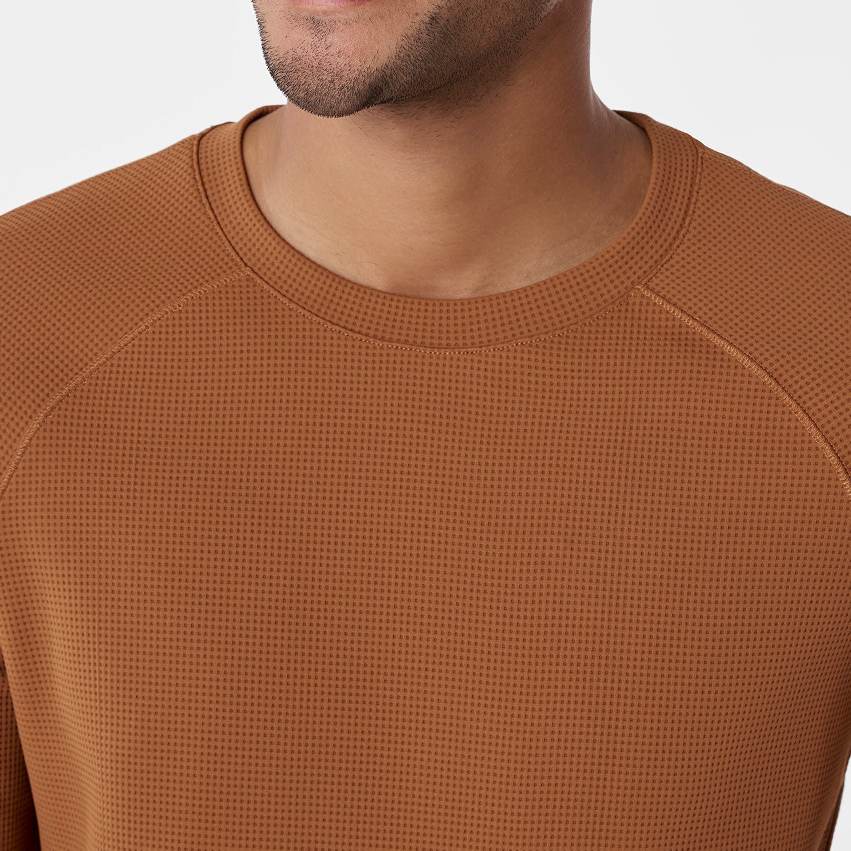 Waffle Long-Sleeve Underscrub - Mocha