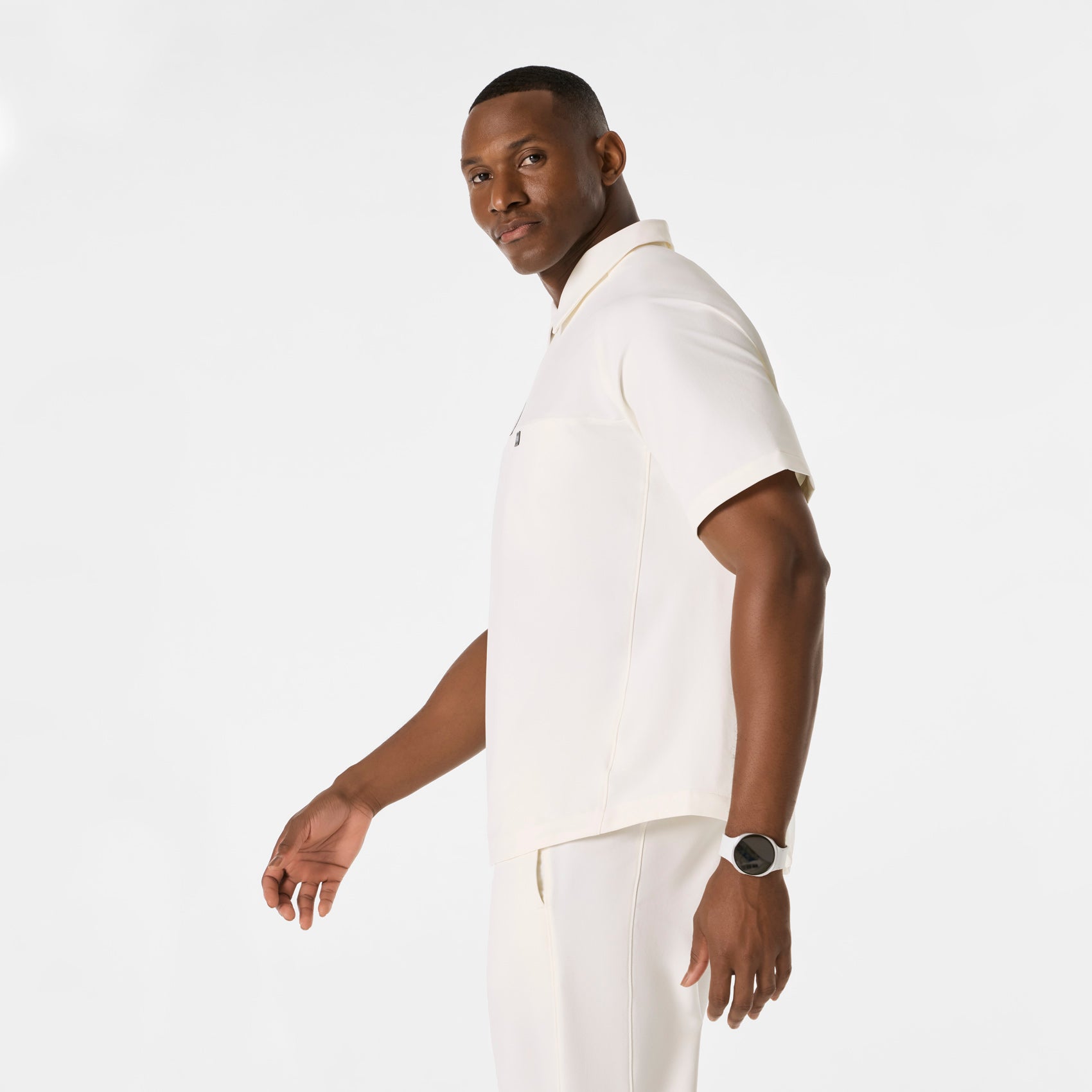 FIGS x Team USA Polo Scrub Top - Off White