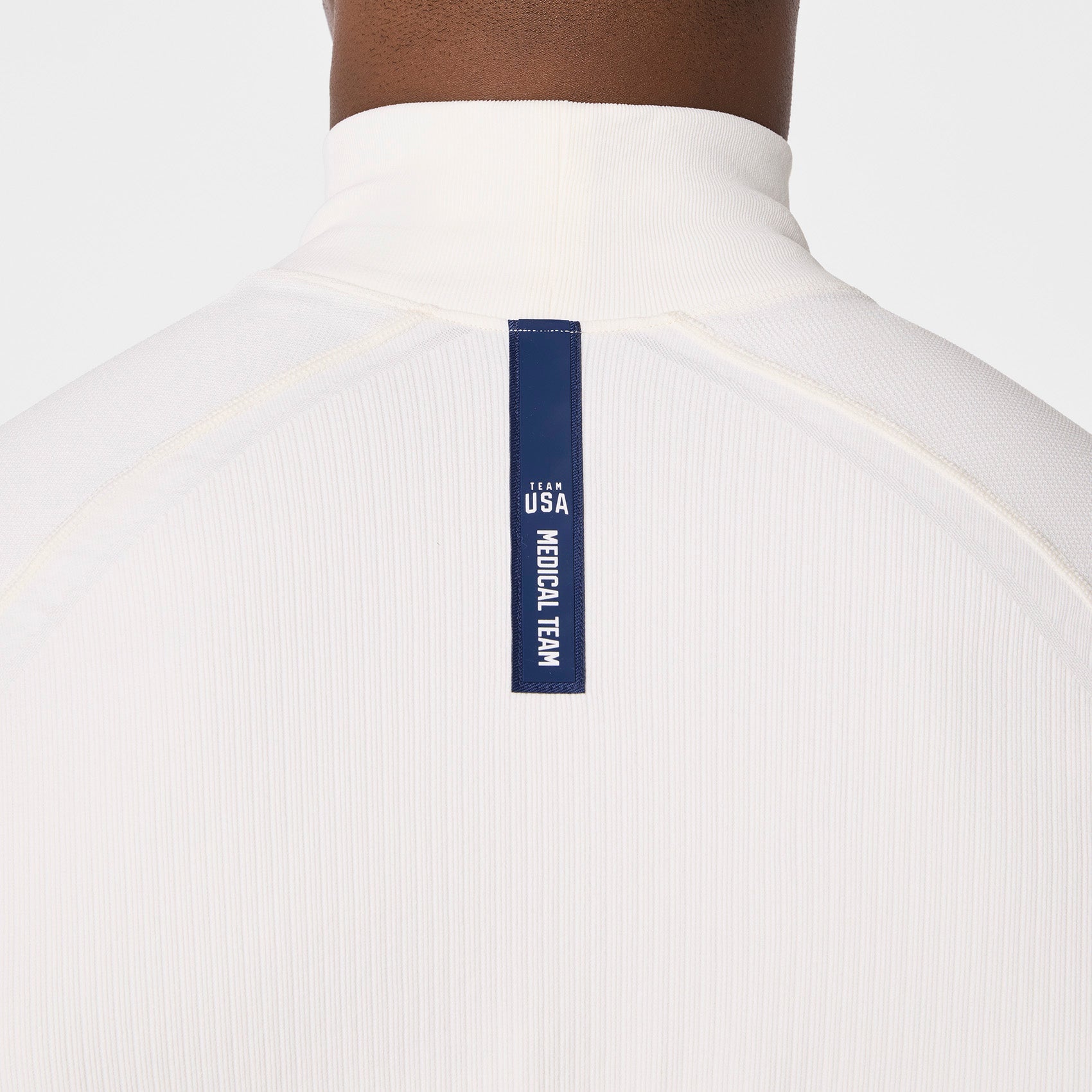 FIGS x Team USA Mock-Neck Long-Sleeve Underscrub - Off White