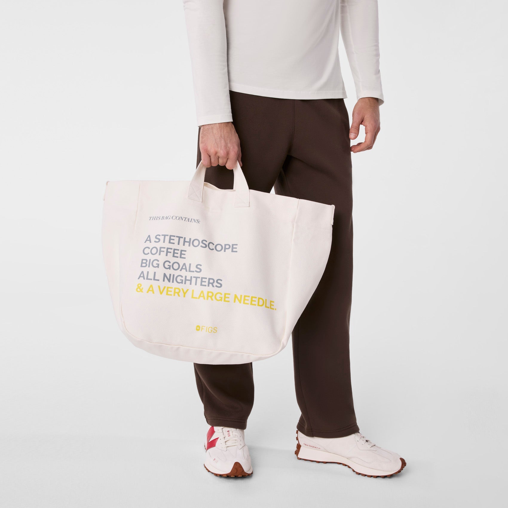 A Very Large Needle Canvas Tote - Off White