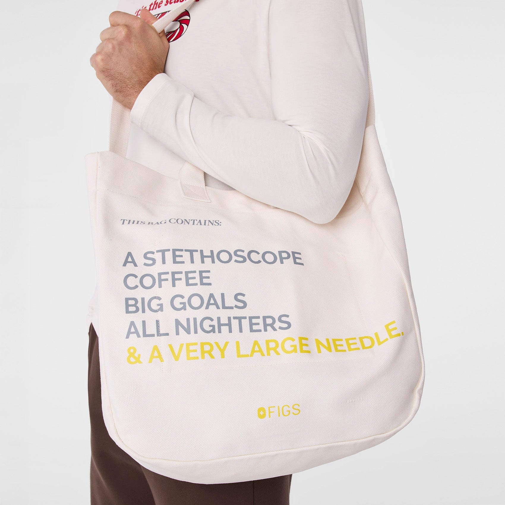 A Very Large Needle Canvas Tote - Off White