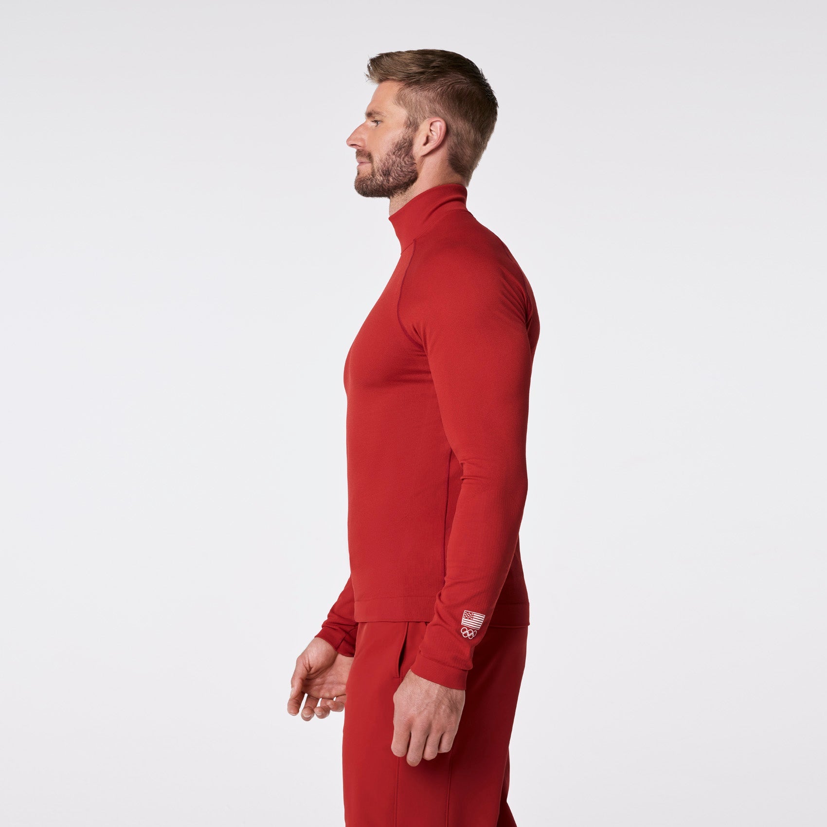 FIGS x Team USA Mock-Neck Long-Sleeve Underscrub - Team USA Red