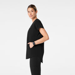  Addison Tunic Scrub Top - Black