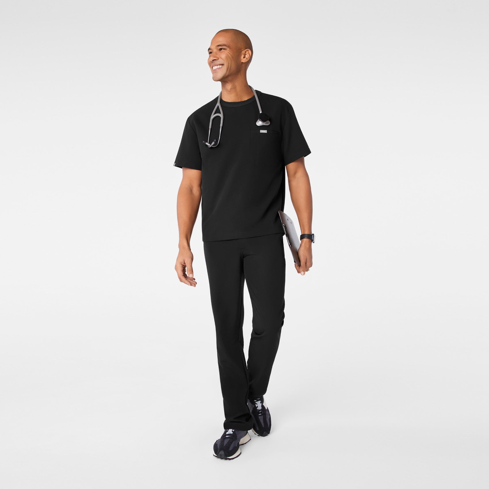  Easton Crewneck Scrub Top - Black