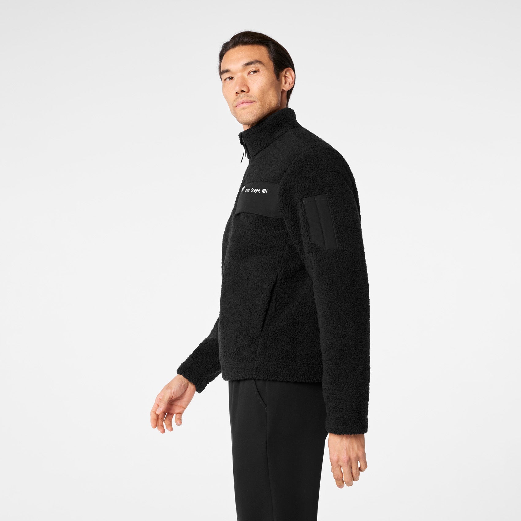 High-Pile Fleece Pullover - Black