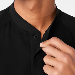 Stratton Henley Scrub Top - Black